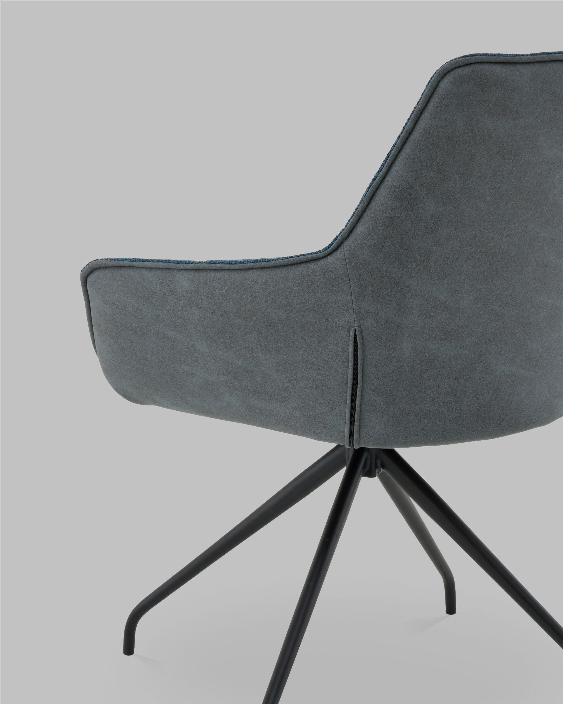 Кресло вращающееся Кимберли рогожка/замша синий — изображение 7