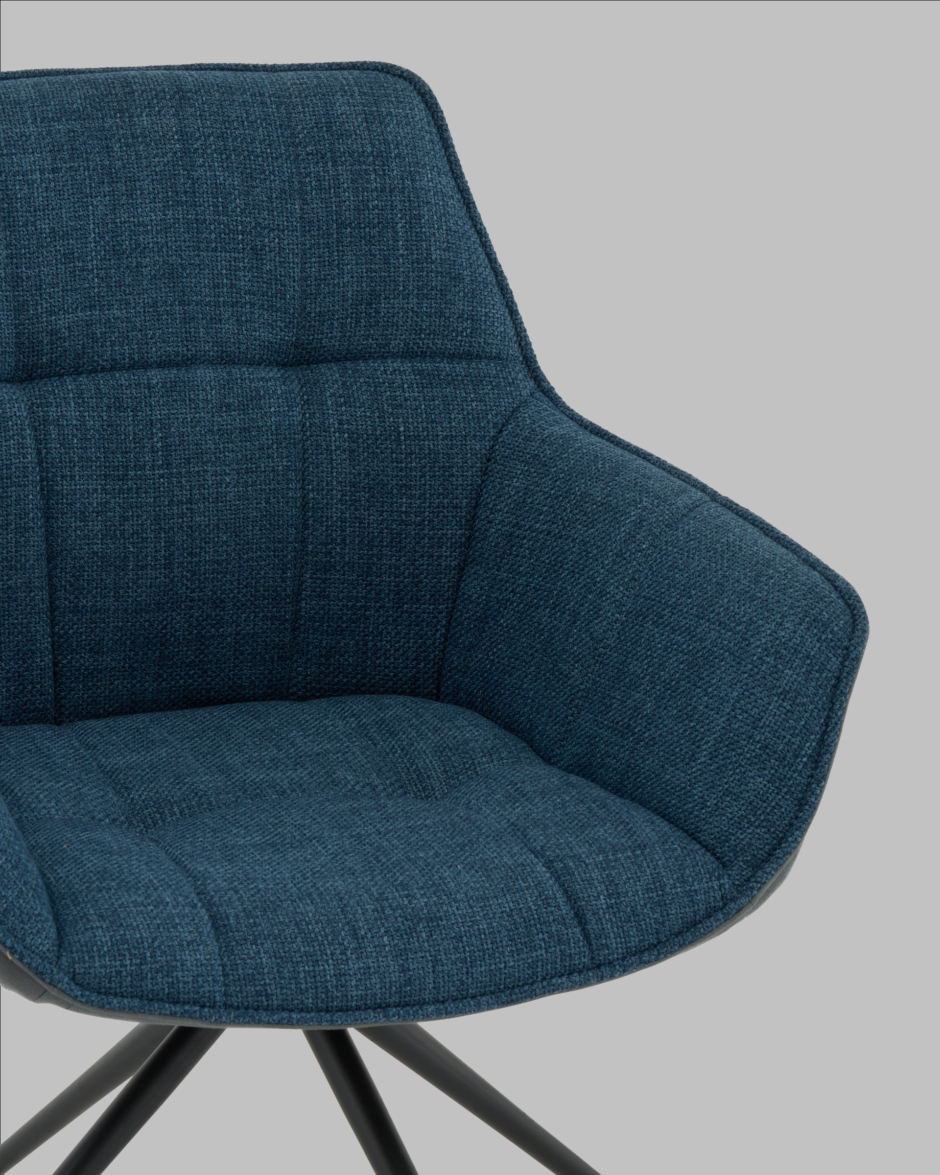 Кресло вращающееся Кимберли рогожка/замша синий — изображение 8