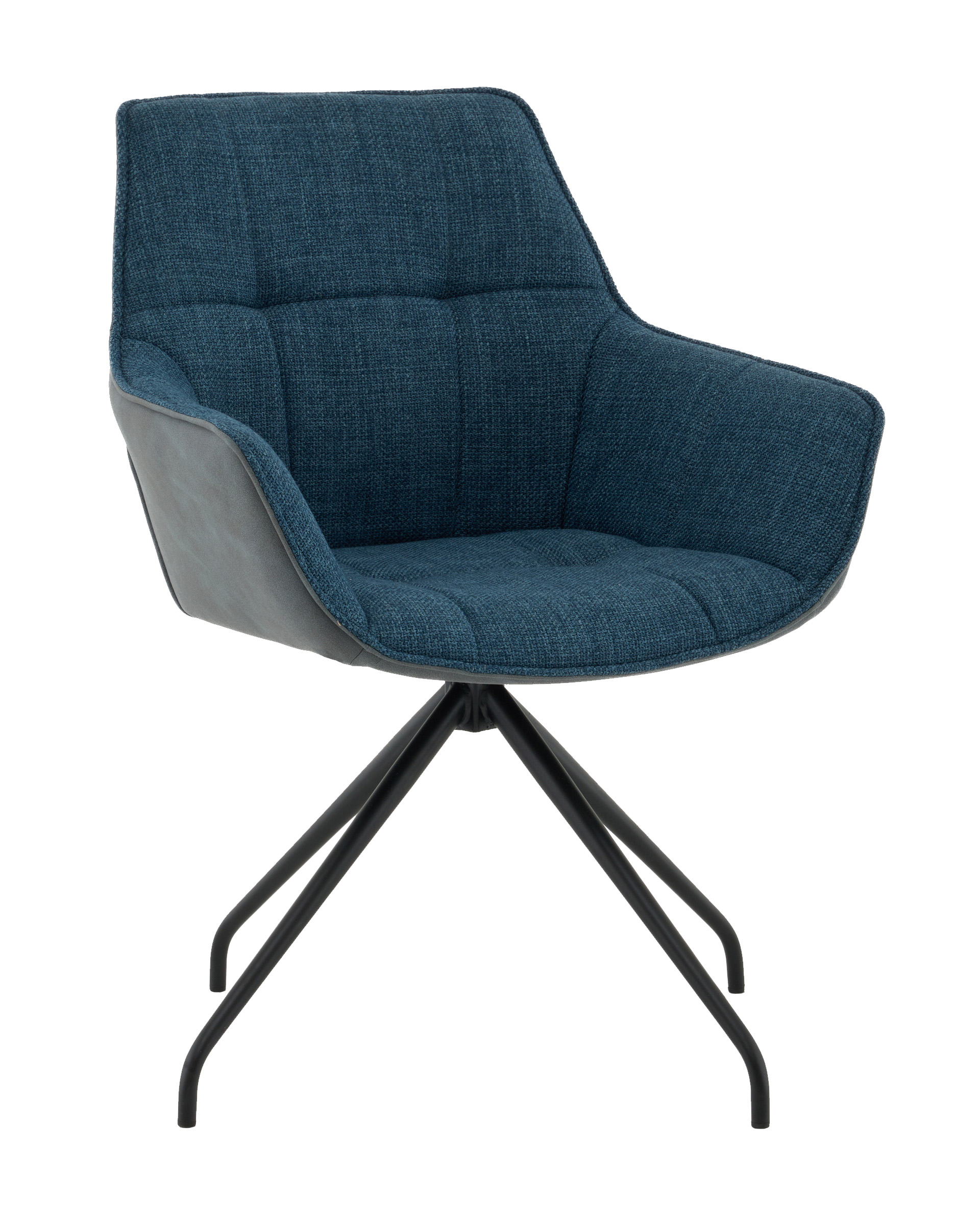 Кресло вращающееся Кимберли рогожка/замша синий