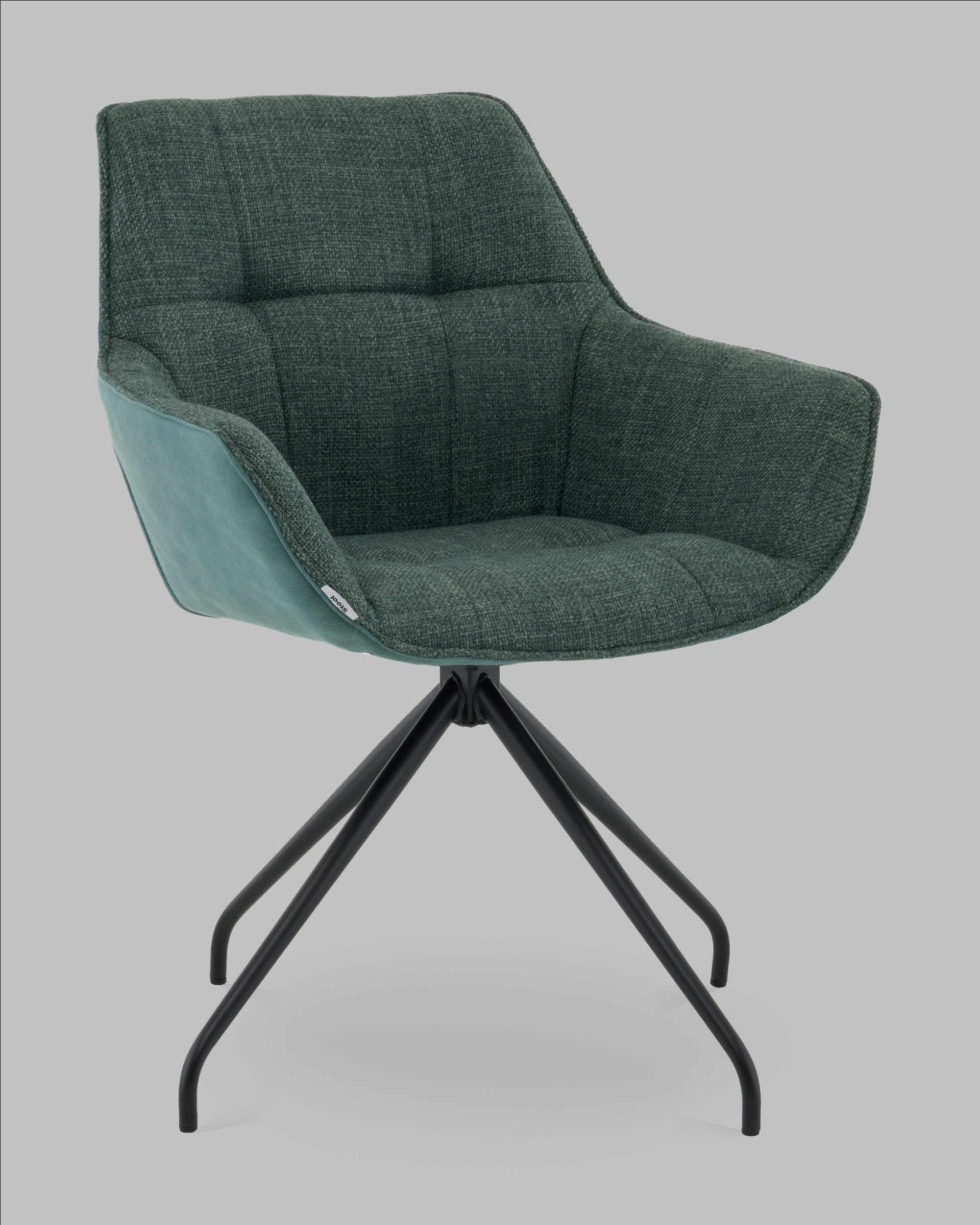 Кресло вращающееся Кимберли рогожка/замша зеленый — изображение 2