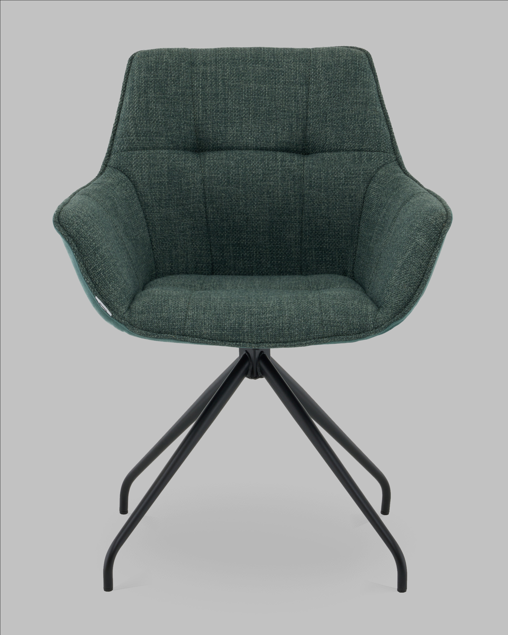 Кресло вращающееся Кимберли рогожка/замша зеленый — изображение 3