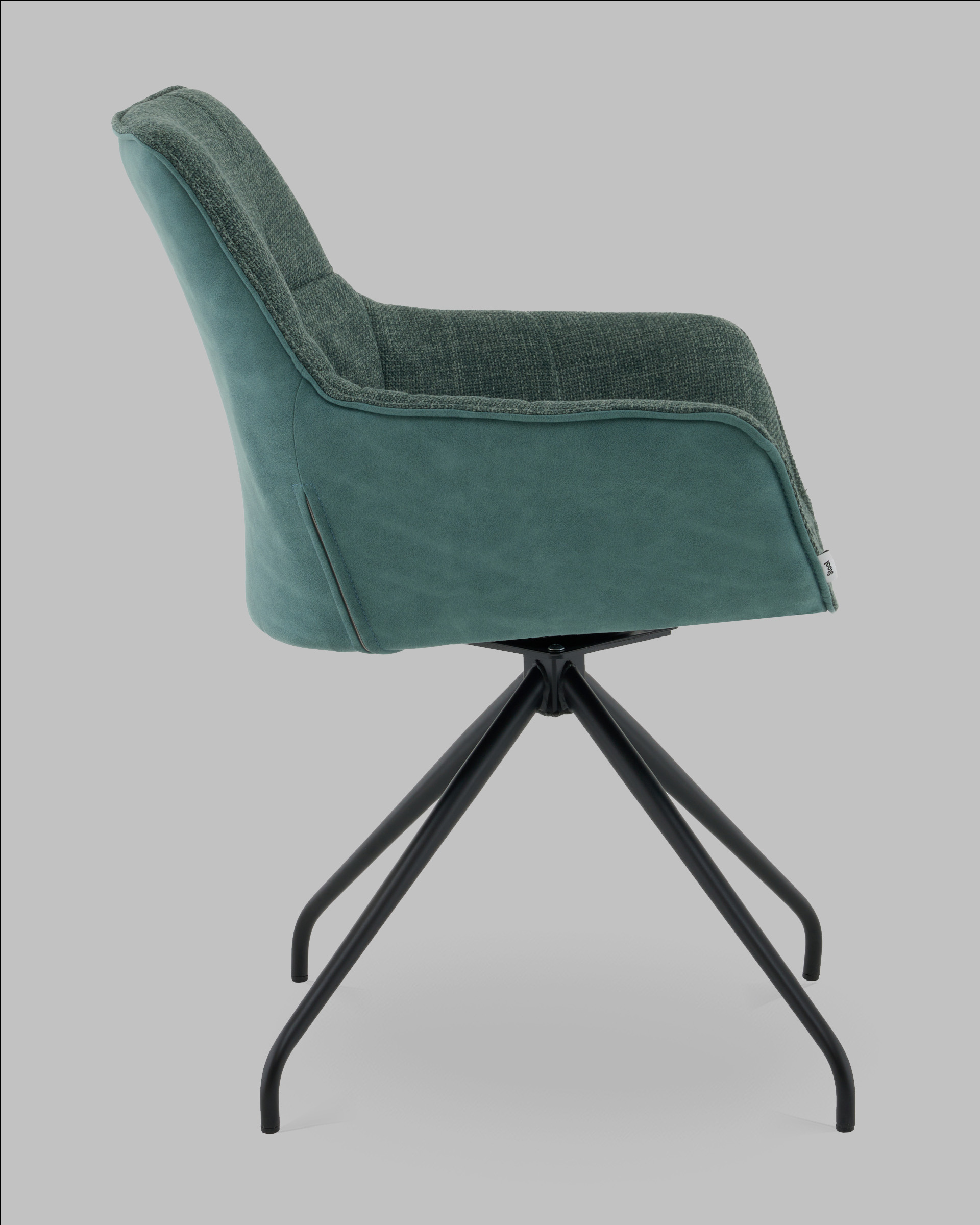 Кресло вращающееся Кимберли рогожка/замша зеленый — изображение 4