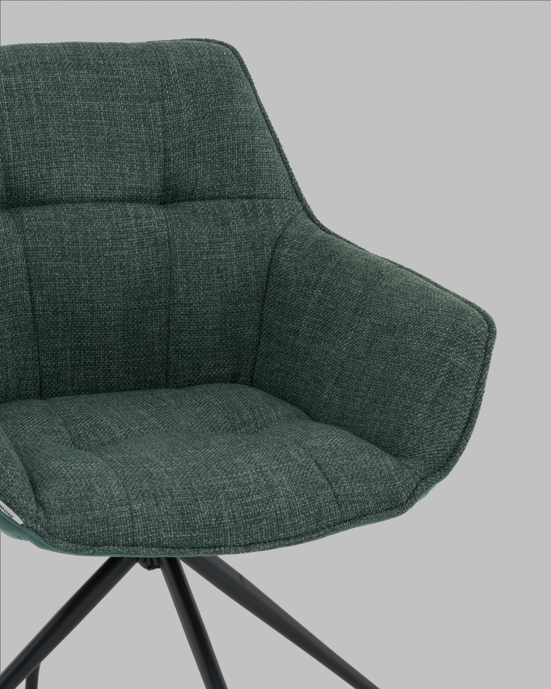 Кресло вращающееся Кимберли рогожка/замша зеленый — изображение 8