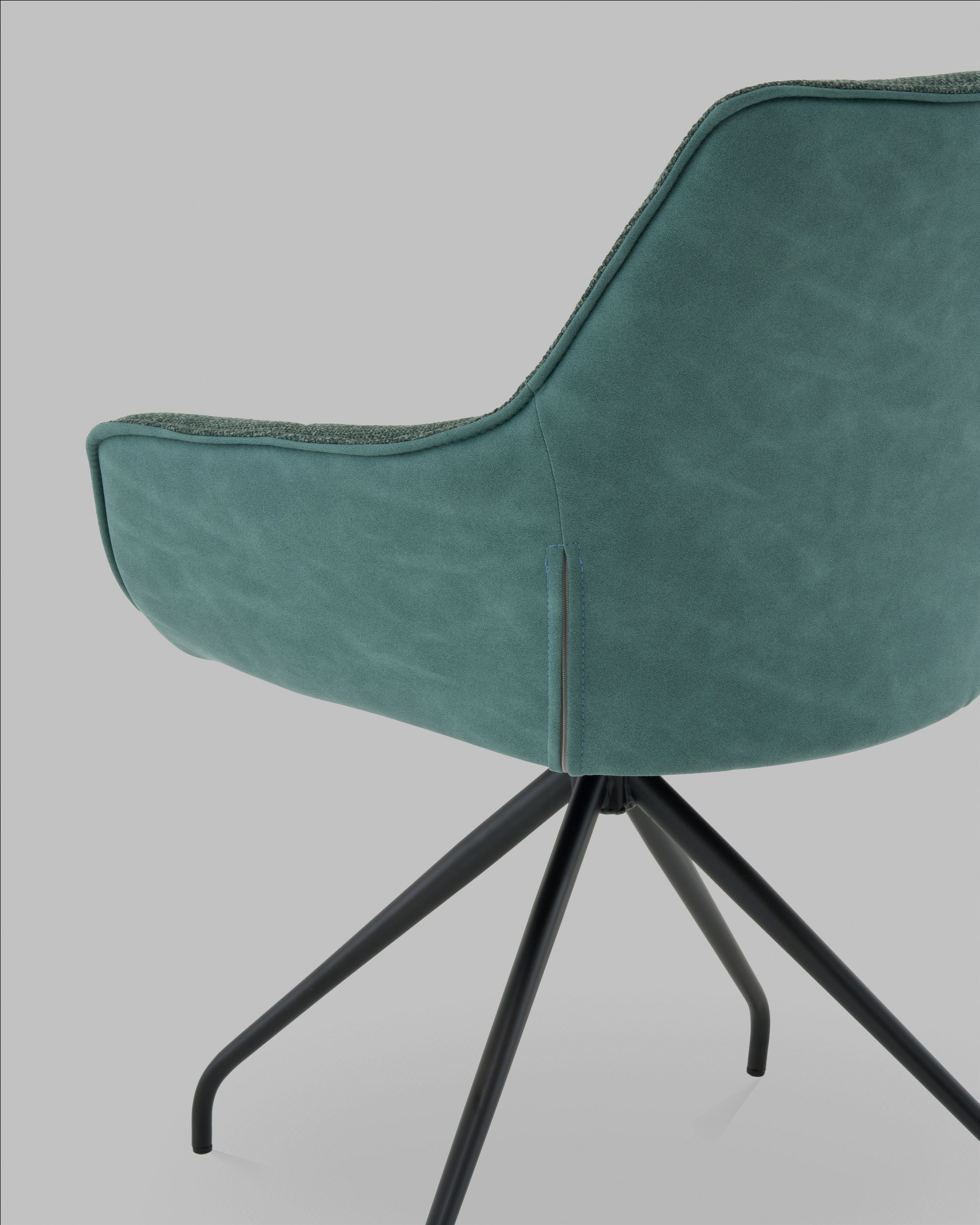 Кресло вращающееся Кимберли рогожка/замша зеленый — изображение 7