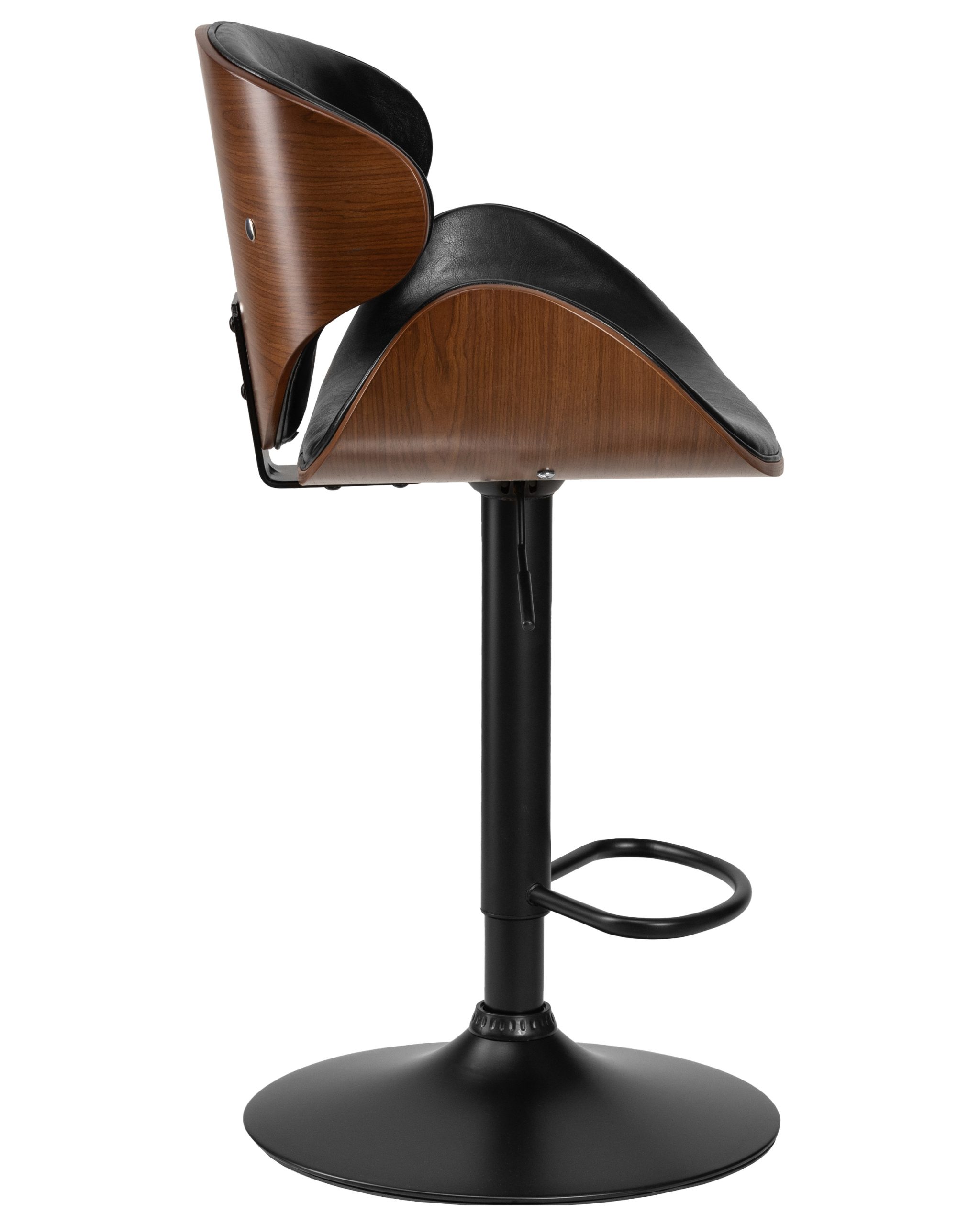 Стул барный DOBRIN KARTER BLACK (коричневый орех дерево (BWW), черный PU) — изображение 8