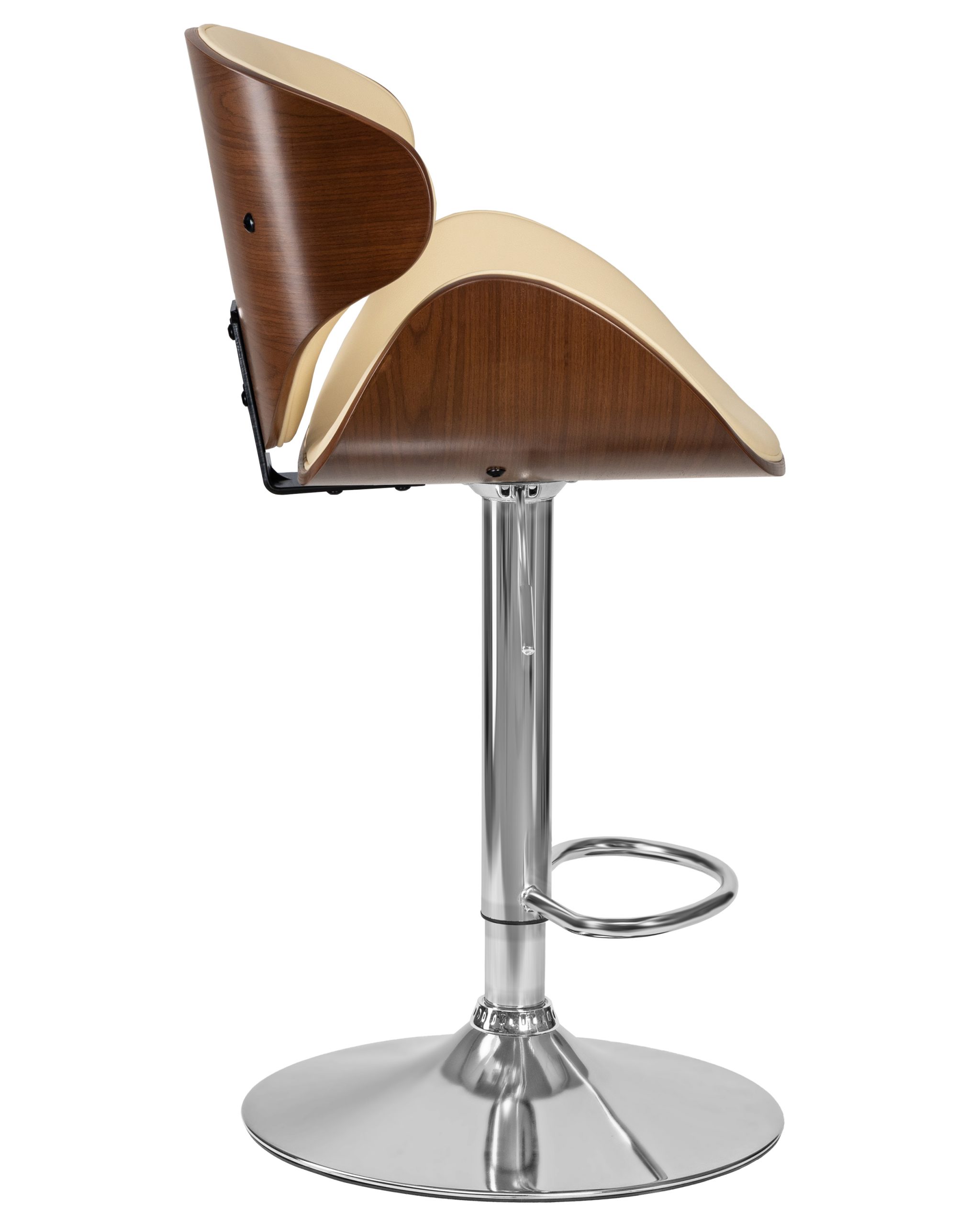 Стул барный DOBRIN KARTER (коричневое дерево, кремовый) — изображение 8