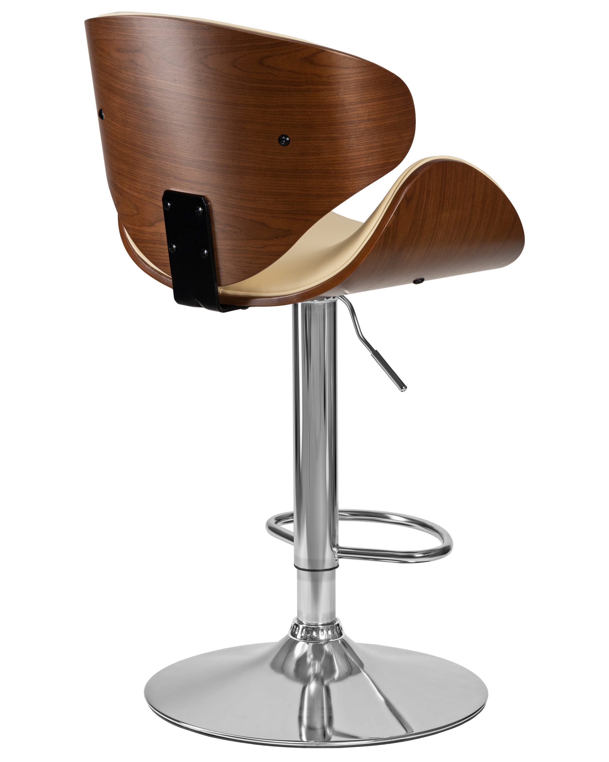 Стул барный DOBRIN KARTER (коричневое дерево, кремовый) — изображение 9