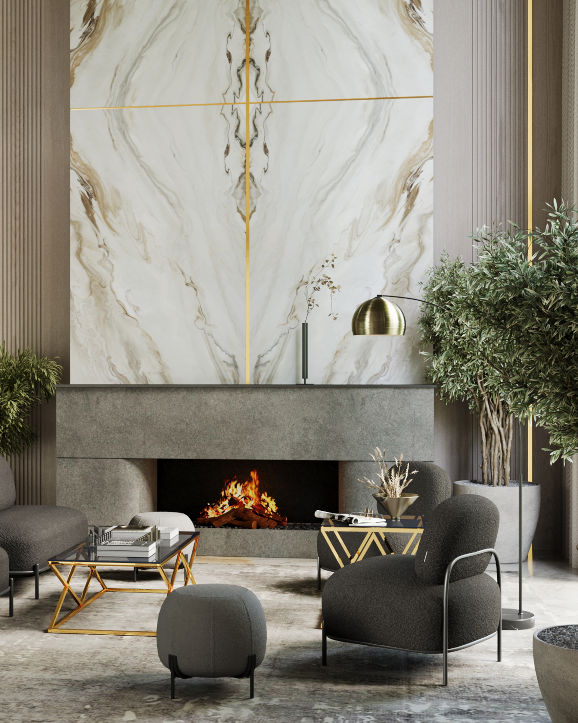 Журнальный стол 120*60 ИНСИГНИЯ золото стекло smoke — изображение 4