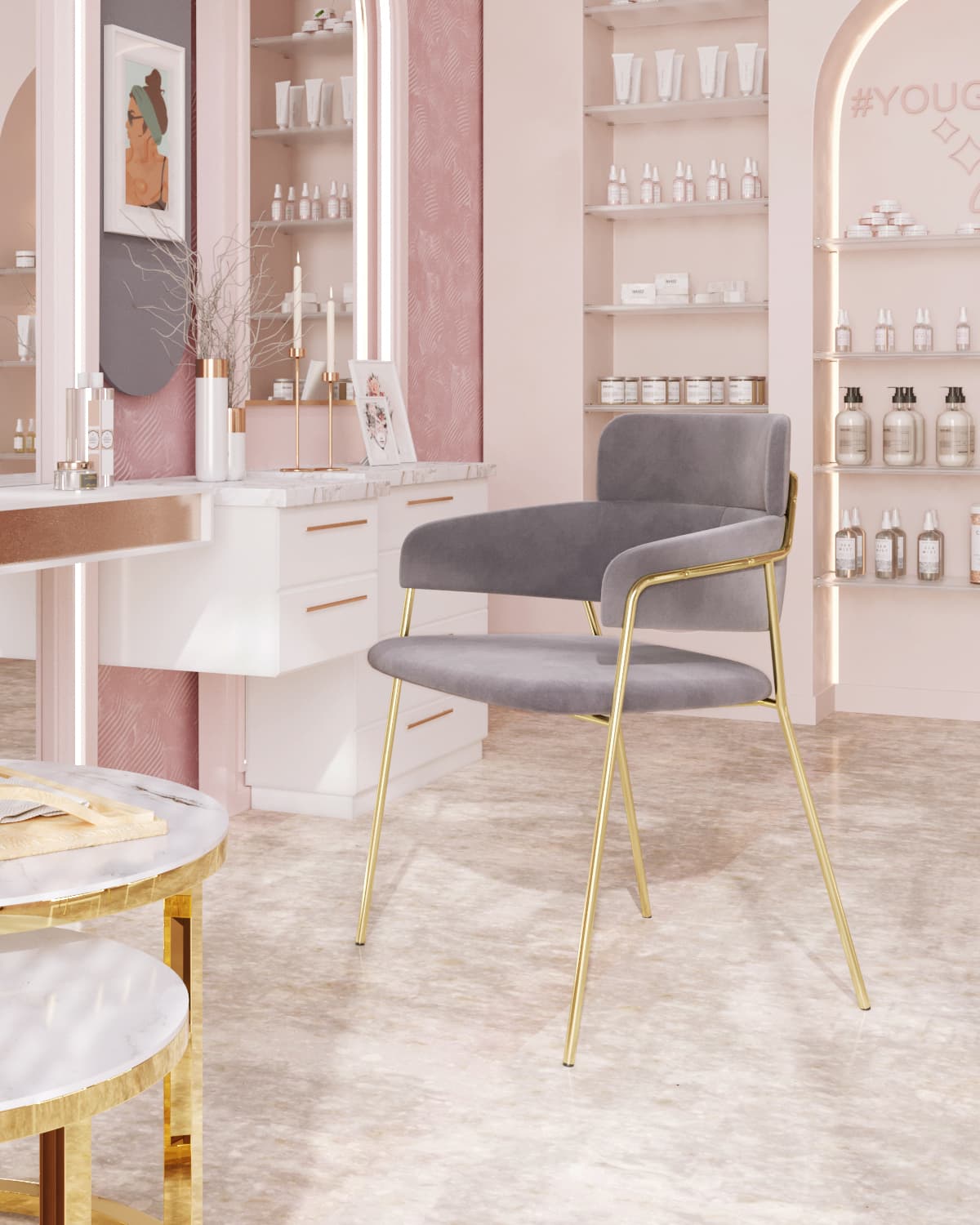 Стул Полин светло-серый — изображение 3