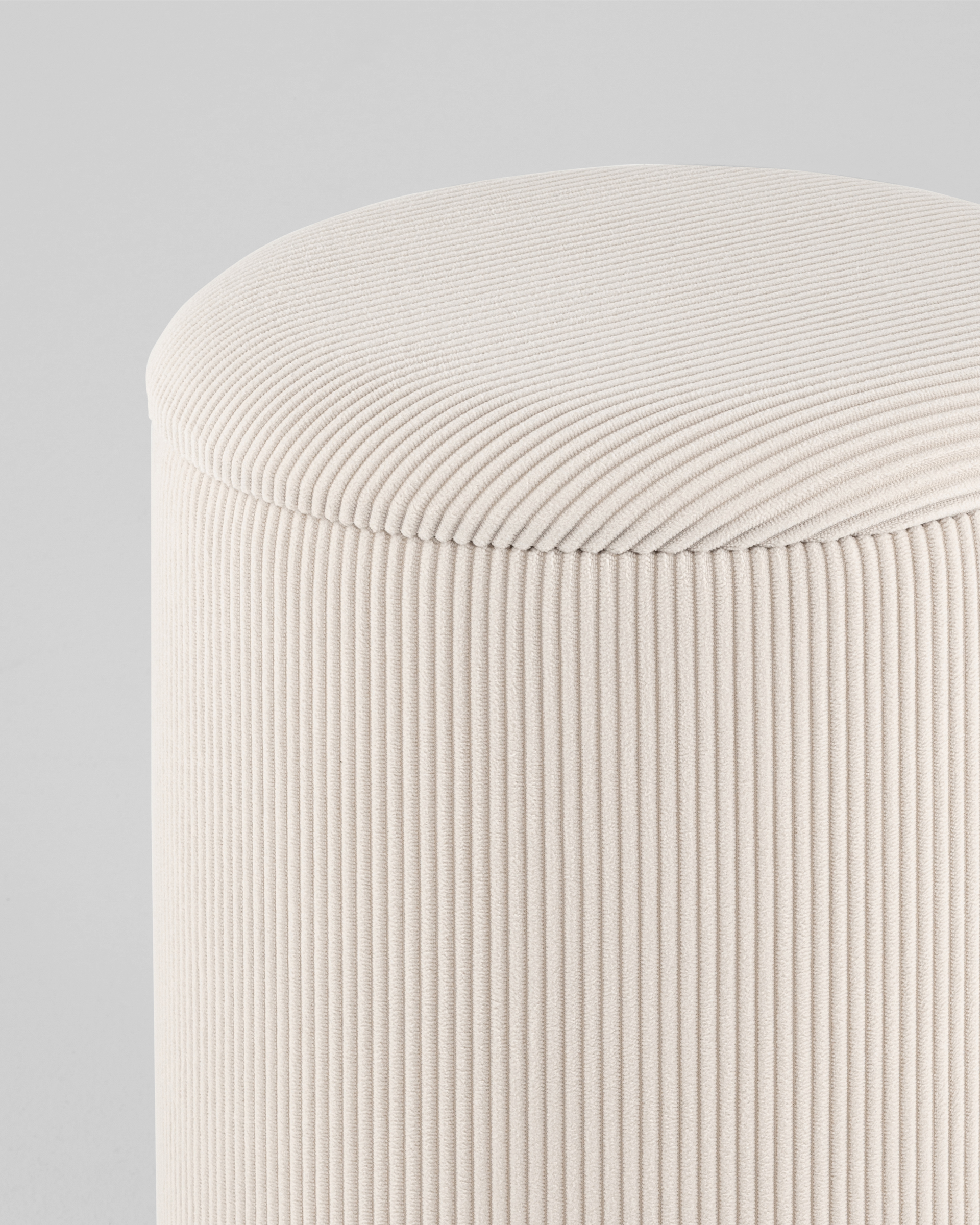 Пуф Эмили с ящиком серебро вельвет молочный — изображение 8