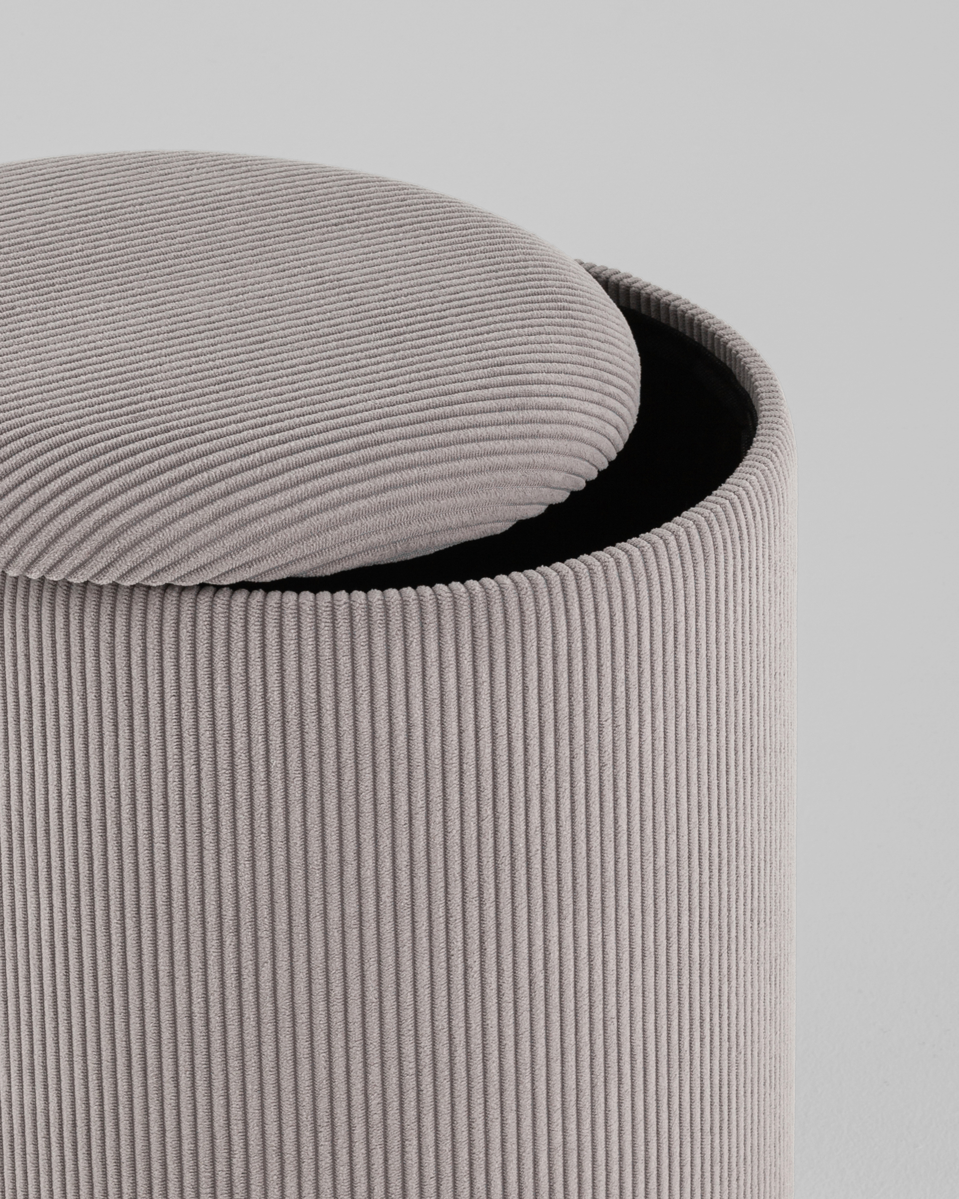 Пуф Эмили с ящиком серебро вельвет серый — изображение 4