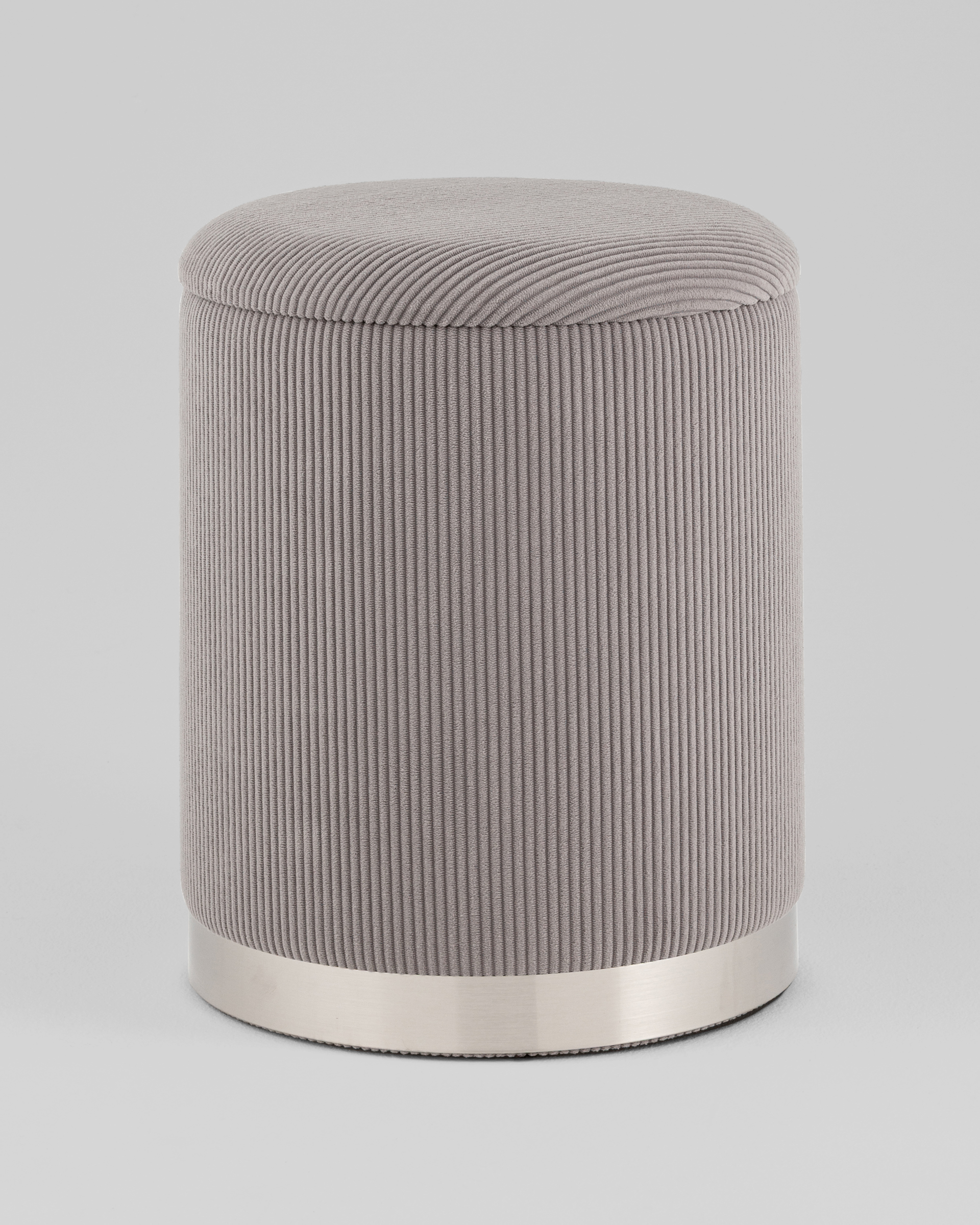 Пуф Эмили с ящиком серебро вельвет серый — изображение 2