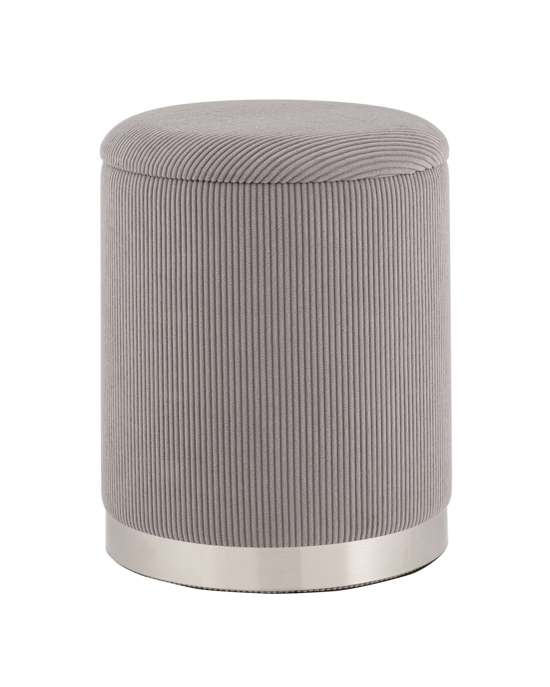 Пуф Эмили с ящиком серебро вельвет серый