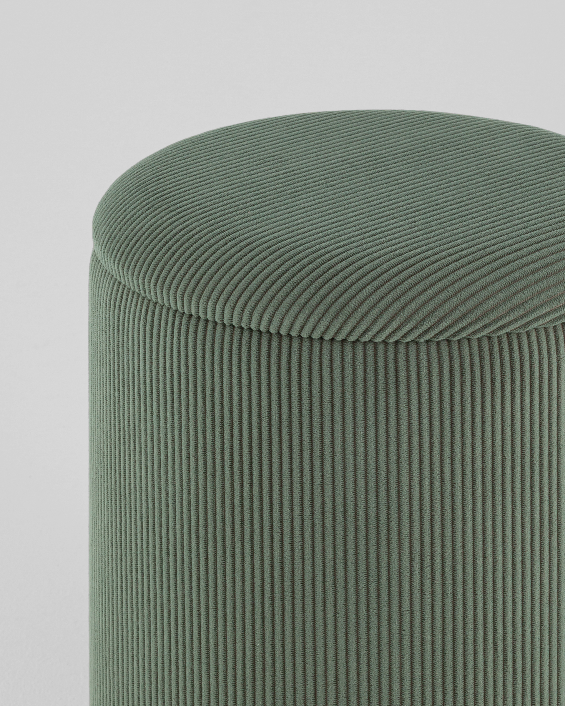 Пуф Эмили с ящиком серебро вельвет зелёный — изображение 6