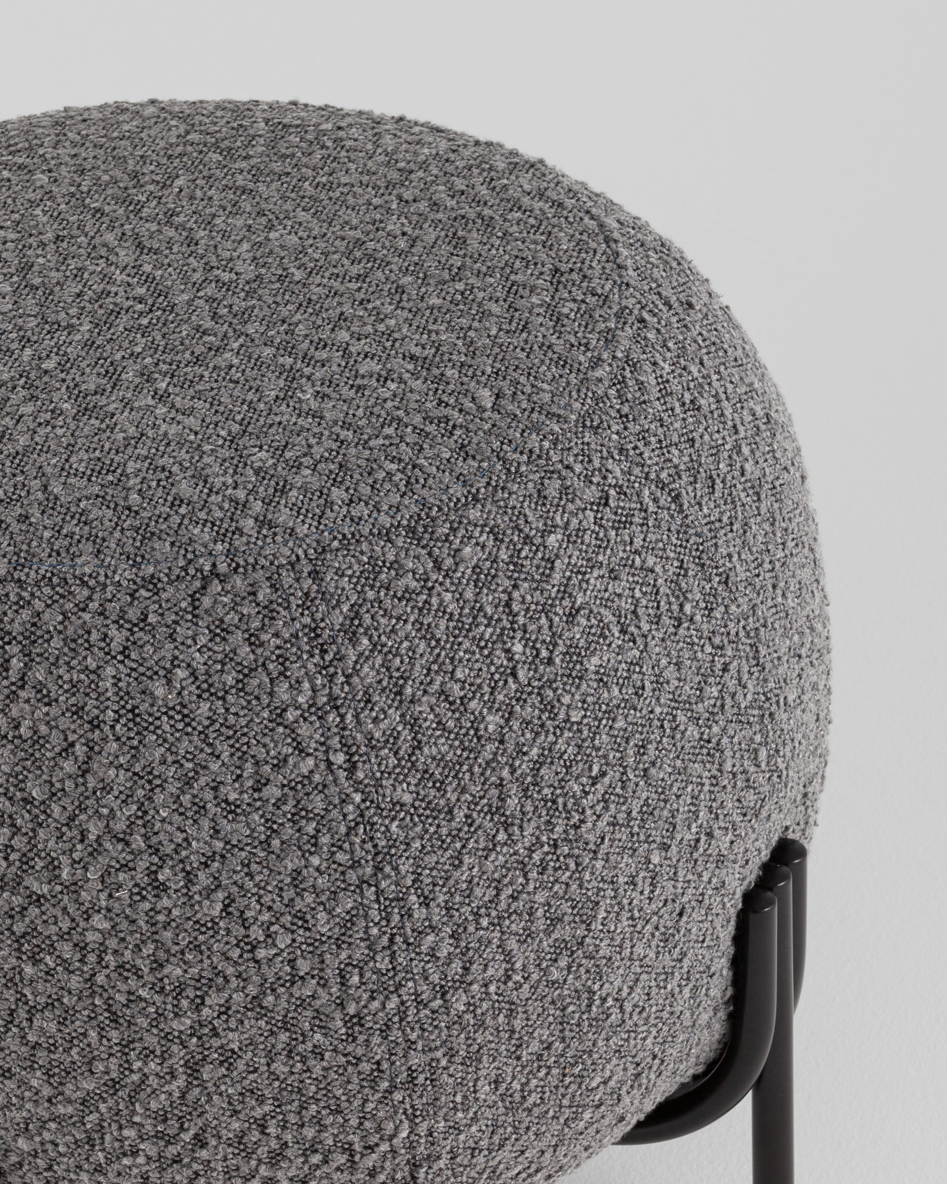 Пуф Флик new ткань букле тёмно-серый