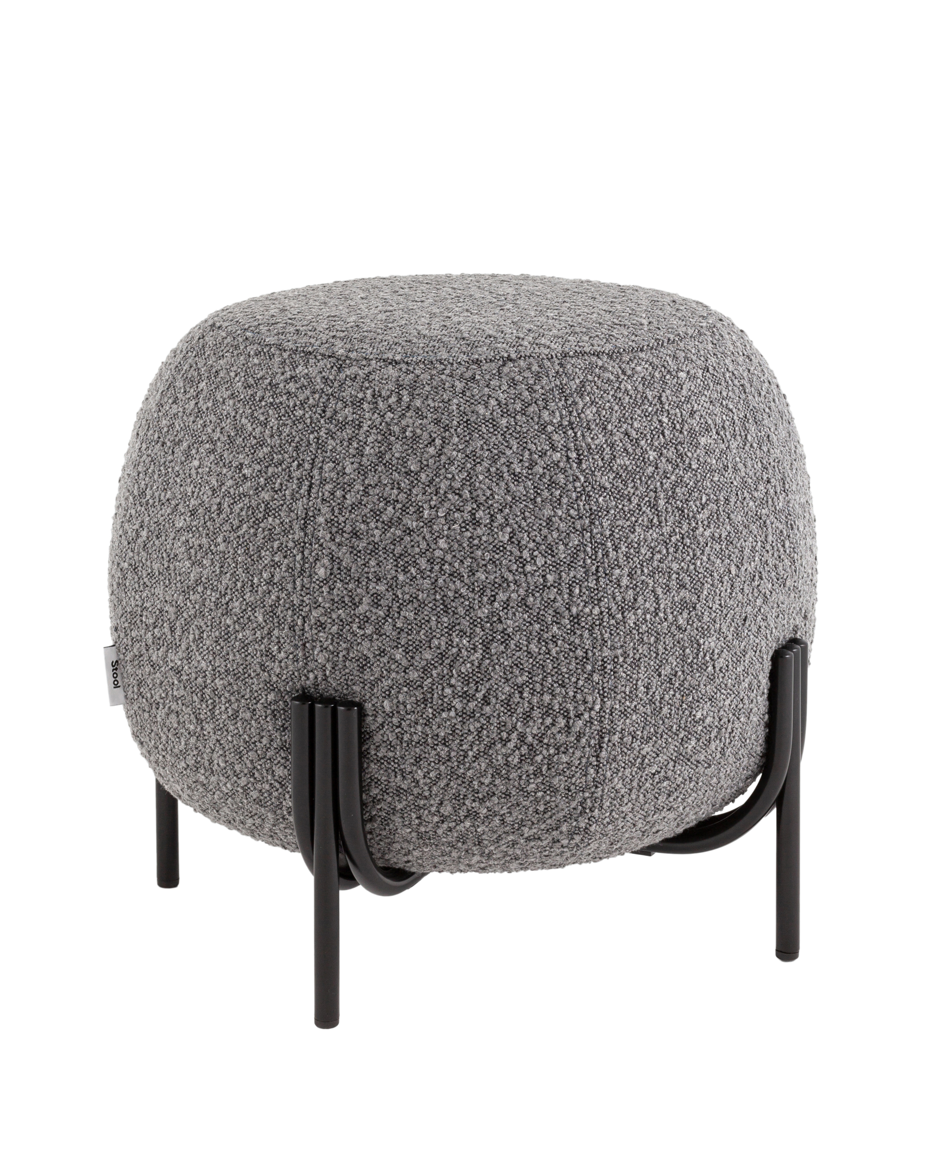 Пуф Флик new ткань букле тёмно-серый