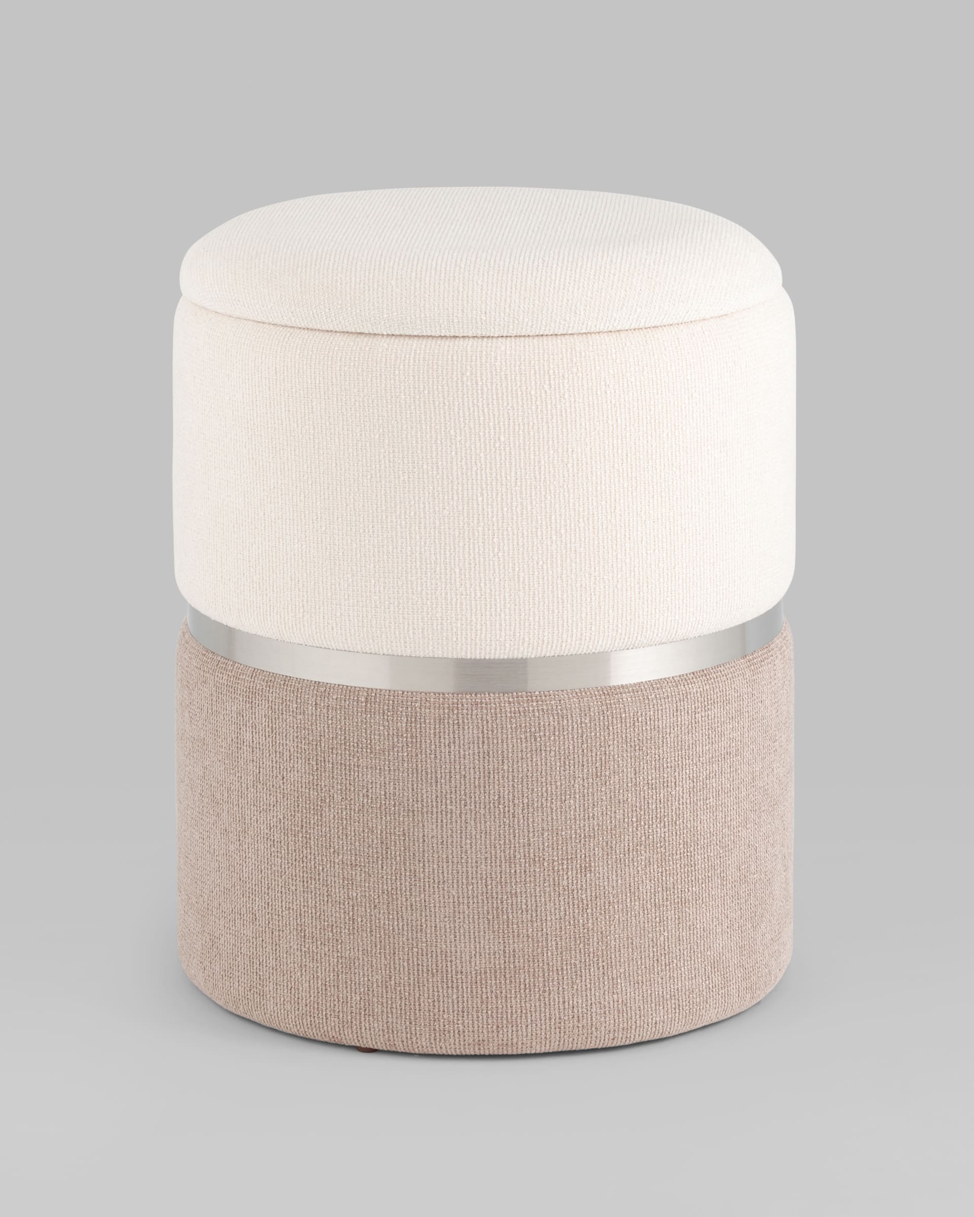 Пуф Кэрри с ящиком серебро шенилл серо-бежевый — изображение 2