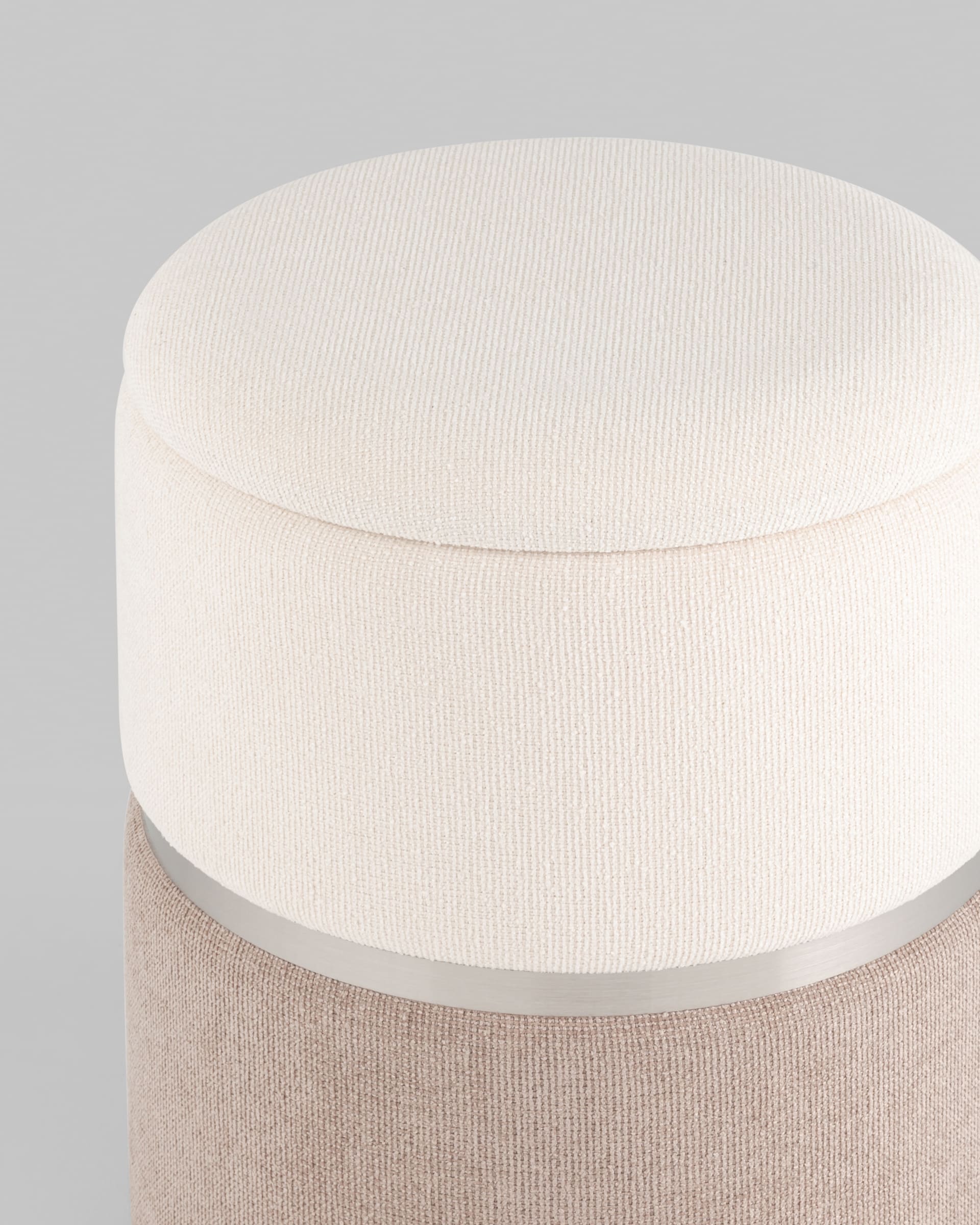 Пуф Кэрри с ящиком серебро шенилл серо-бежевый — изображение 7