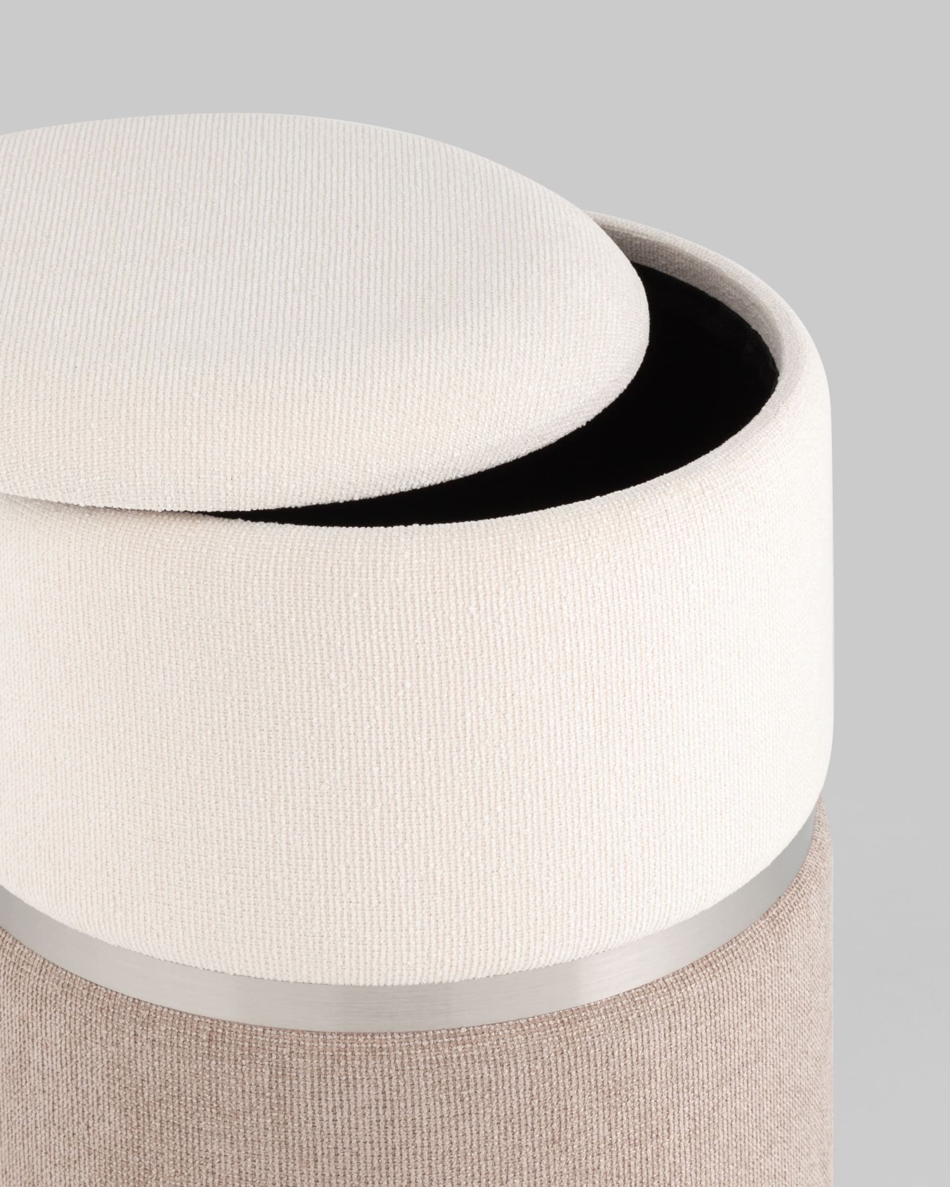 Пуф Кэрри с ящиком серебро шенилл серо-бежевый — изображение 8