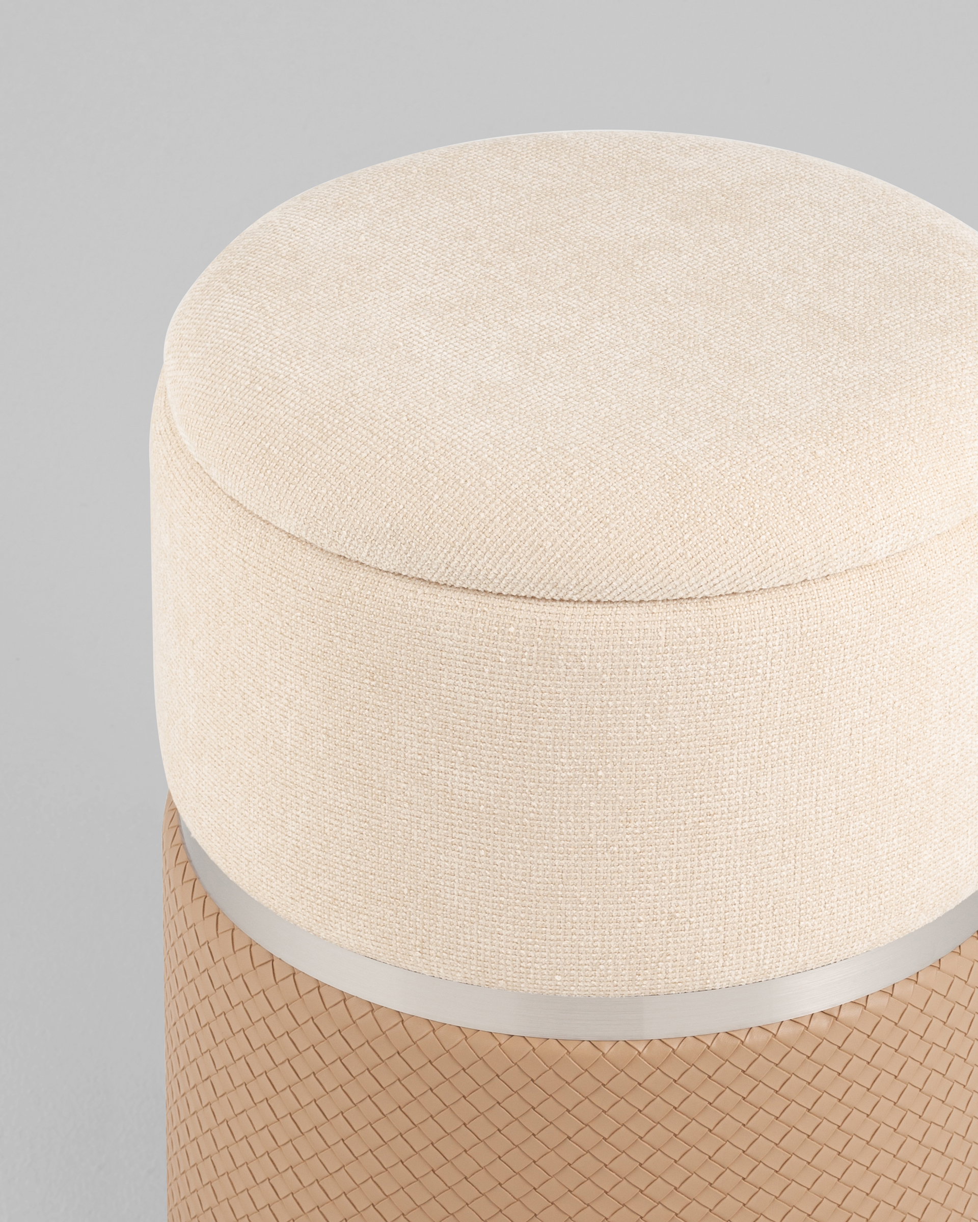 Пуф Кэрри с ящиком серебро шенилл бежевый — изображение 4