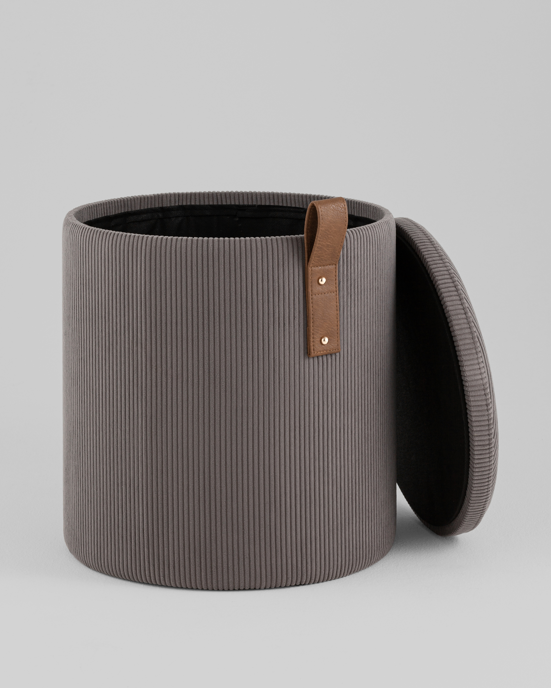 Пуф Руни S с ящиком вельвет тёмно-серый — изображение 3