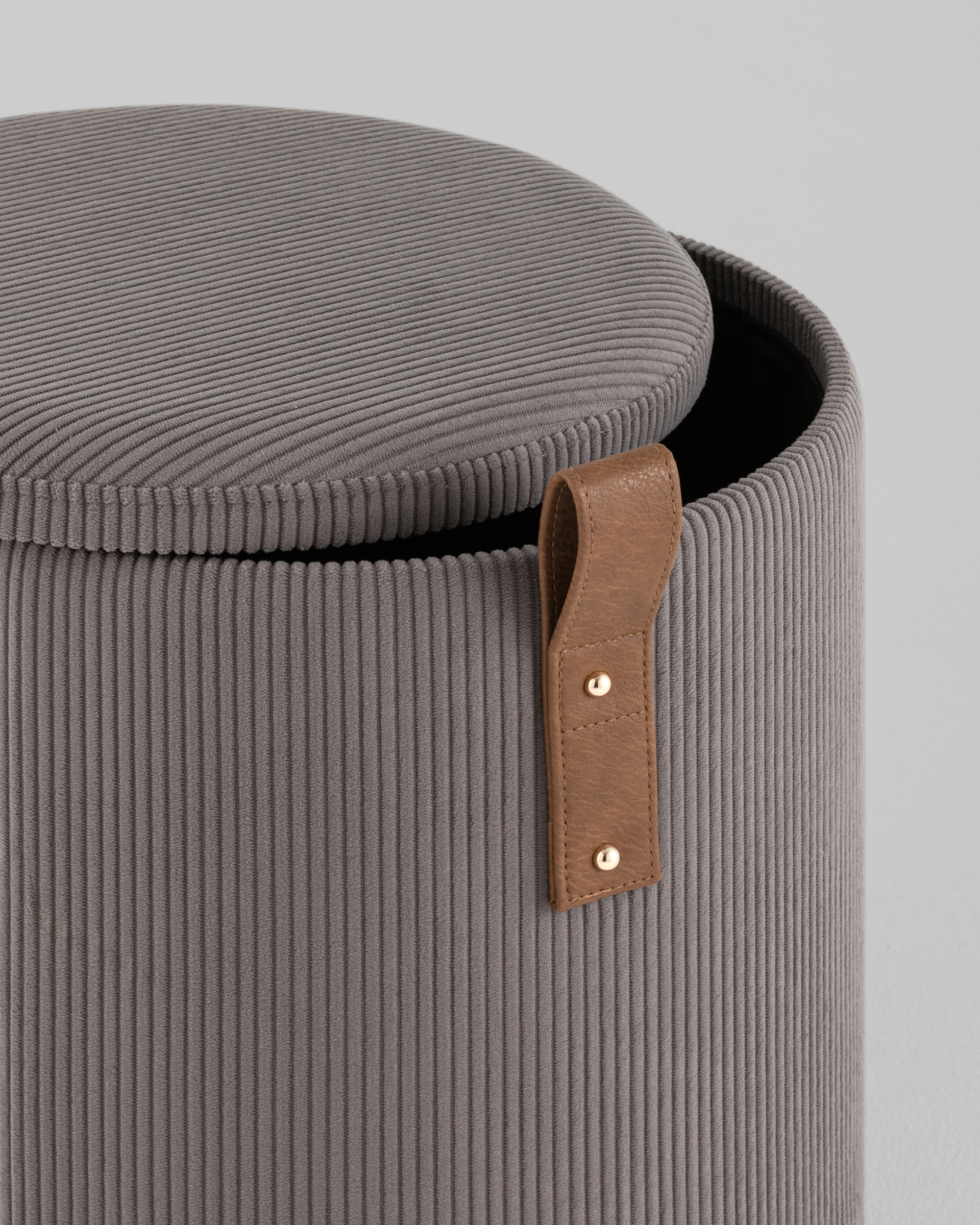 Пуф Руни S с ящиком вельвет тёмно-серый — изображение 4