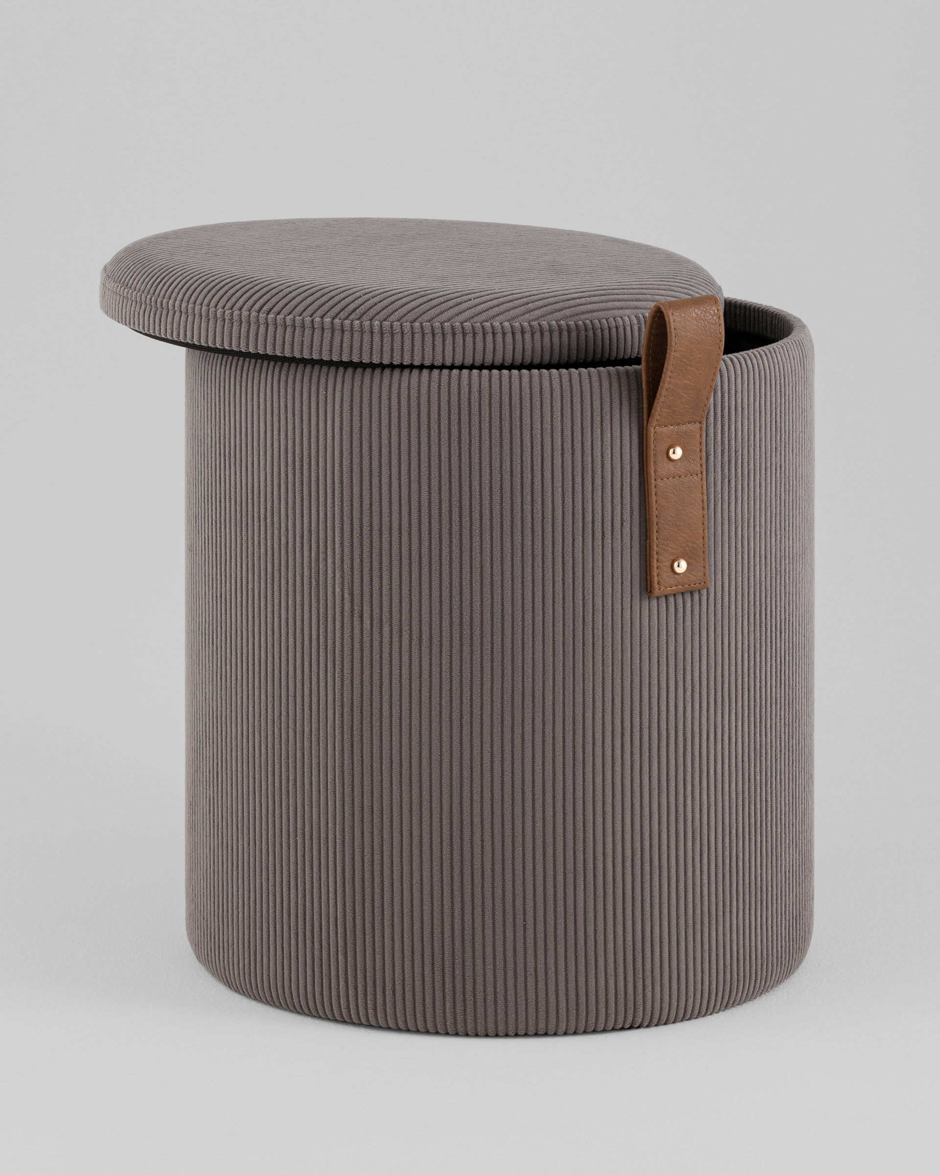 Пуф Руни S с ящиком вельвет тёмно-серый — изображение 5