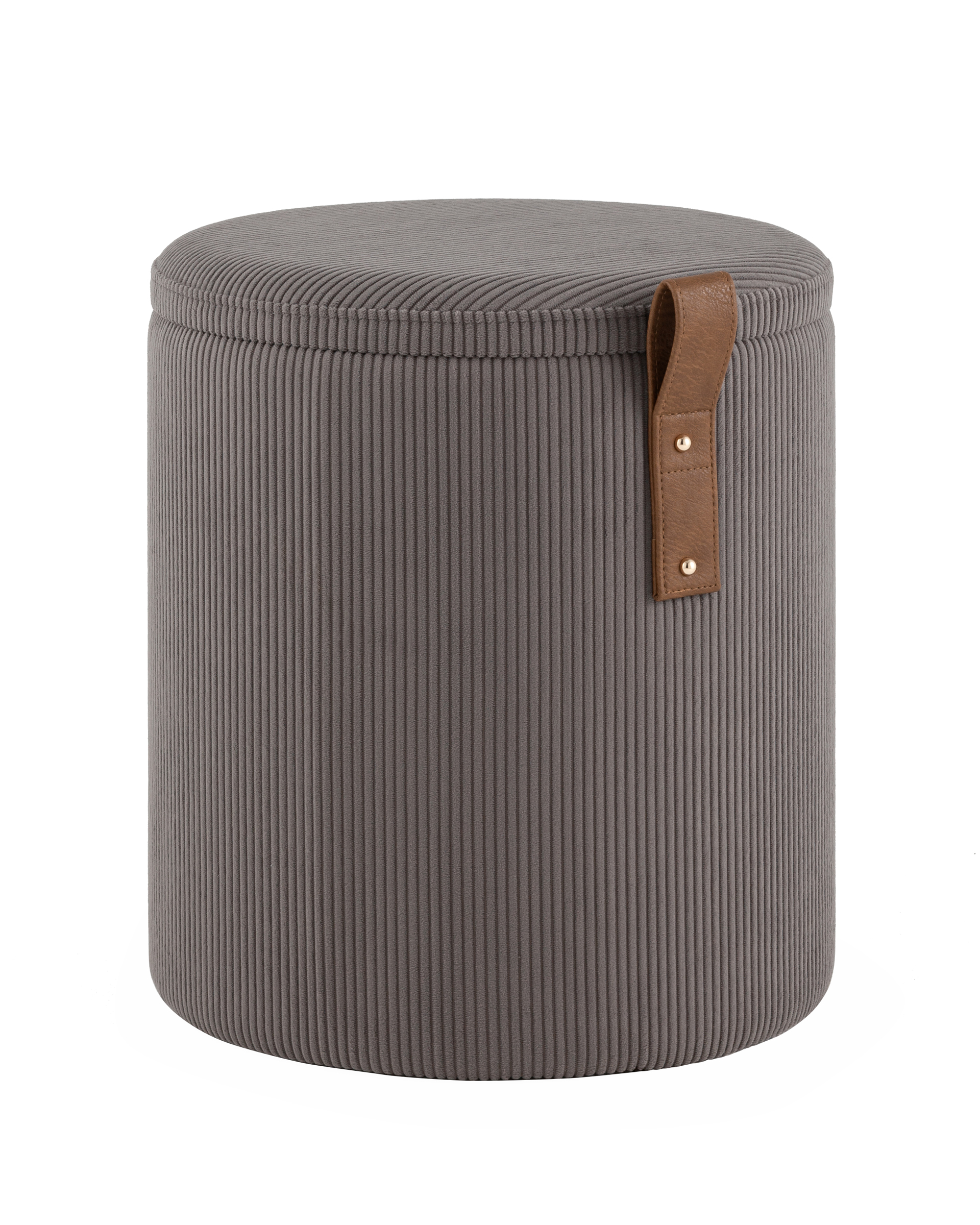 Пуф Руни S с ящиком вельвет тёмно-серый