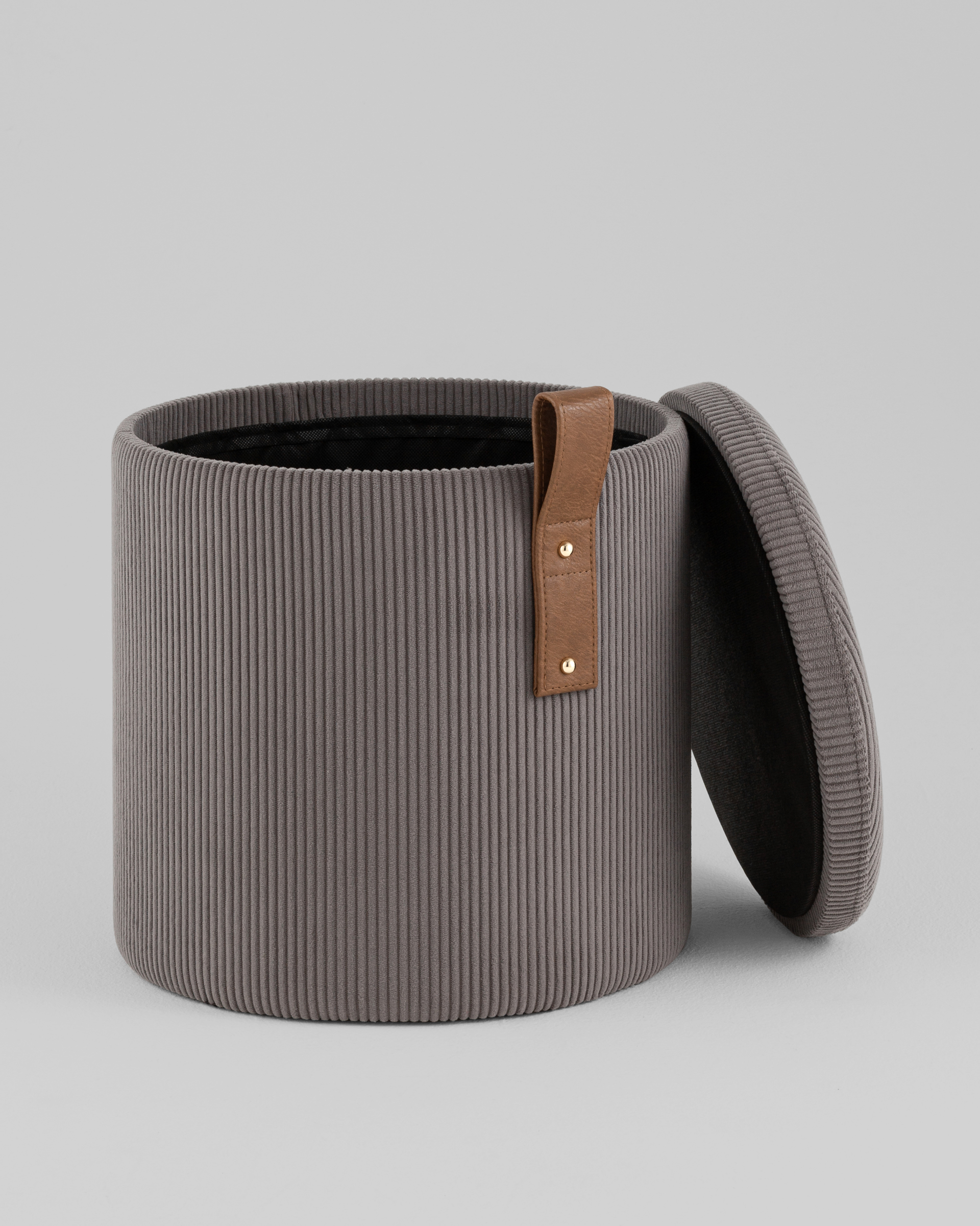 Пуф Руни XS с ящиком вельвет тёмно-серый — изображение 3