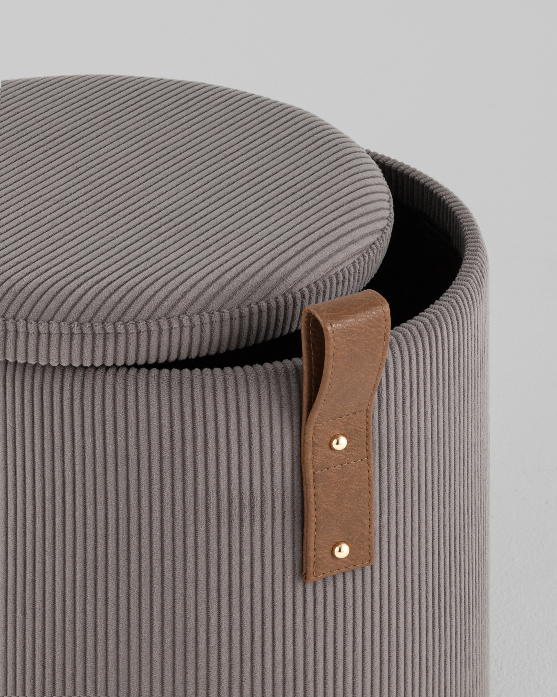 Пуф Руни XS с ящиком вельвет тёмно-серый — изображение 4