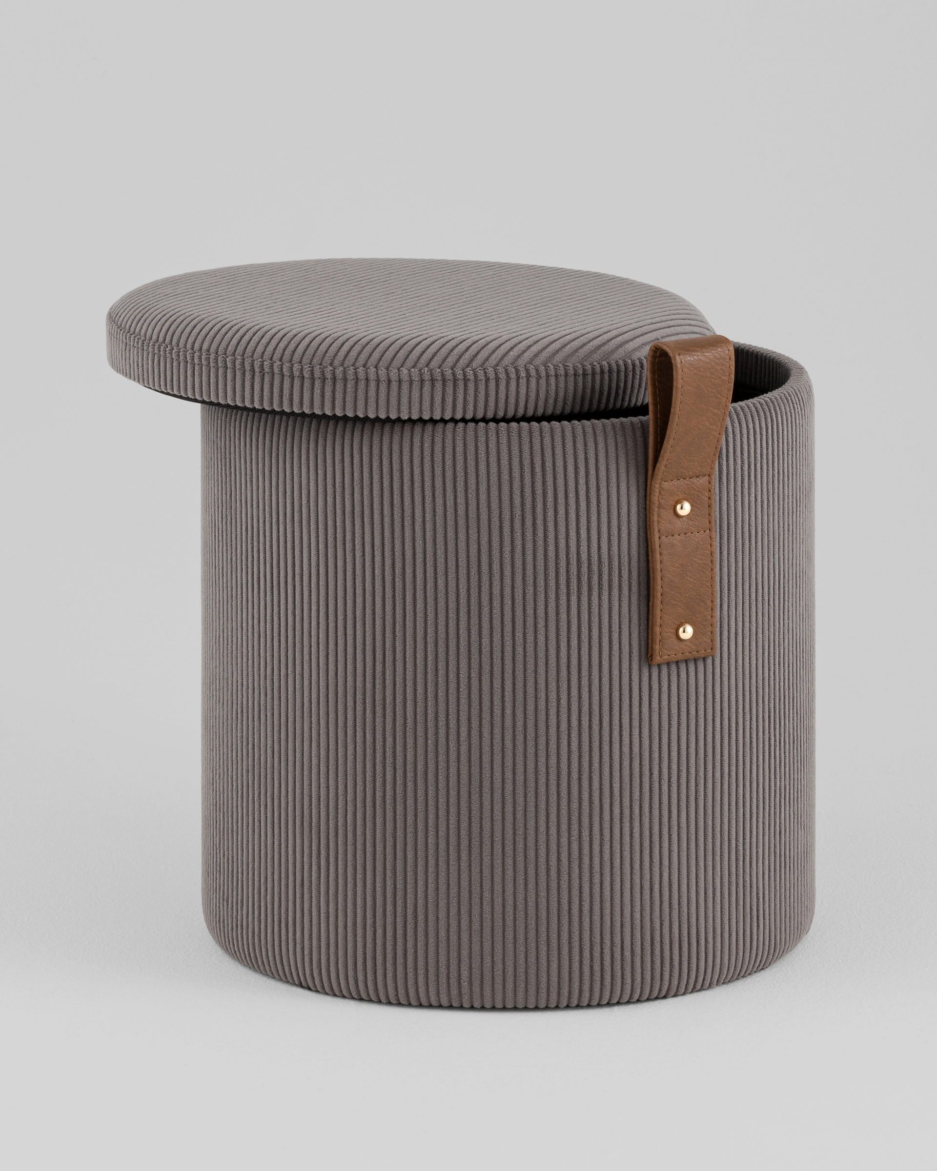 Пуф Руни XS с ящиком вельвет тёмно-серый — изображение 5