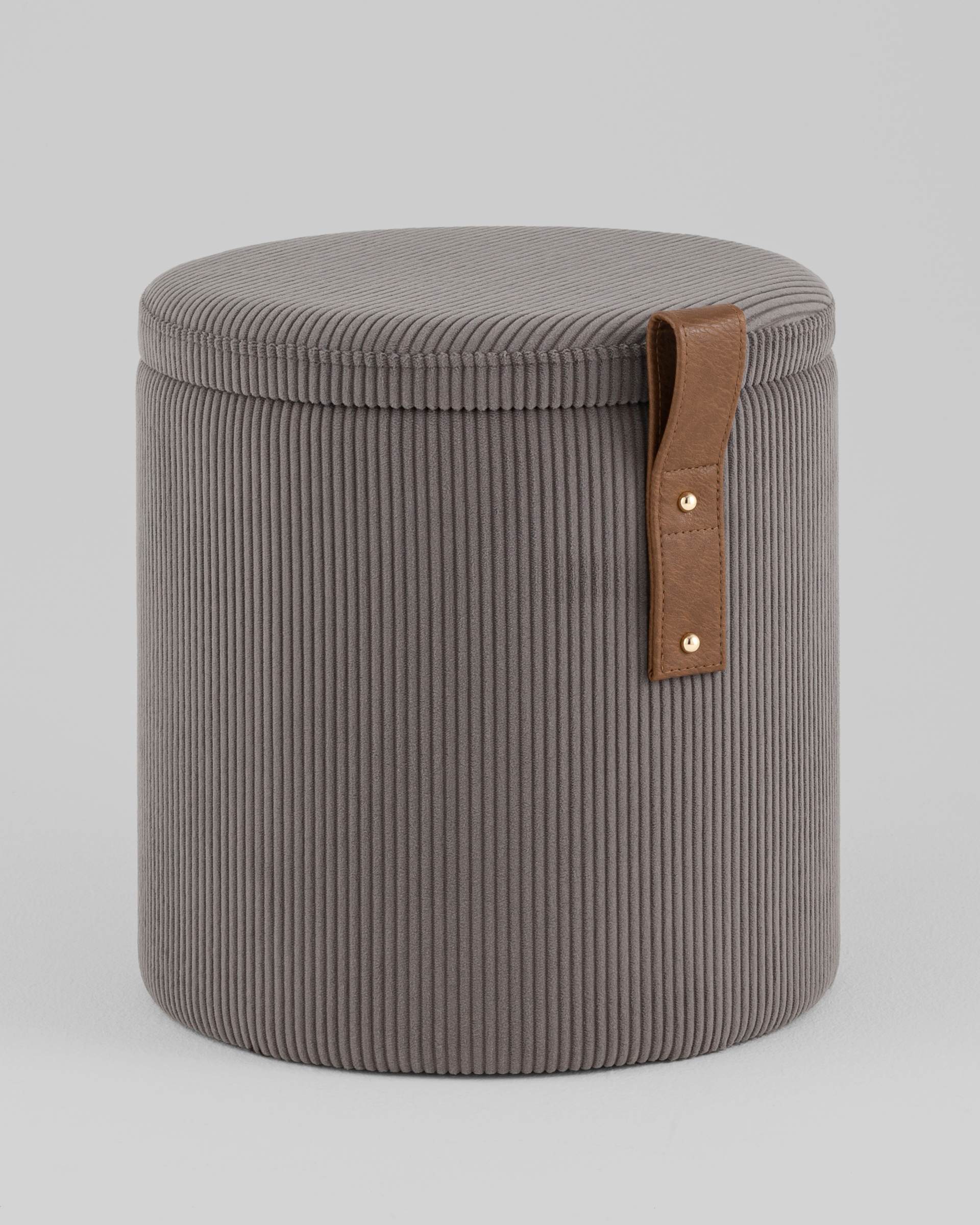 Пуф Руни XS с ящиком вельвет тёмно-серый — изображение 2