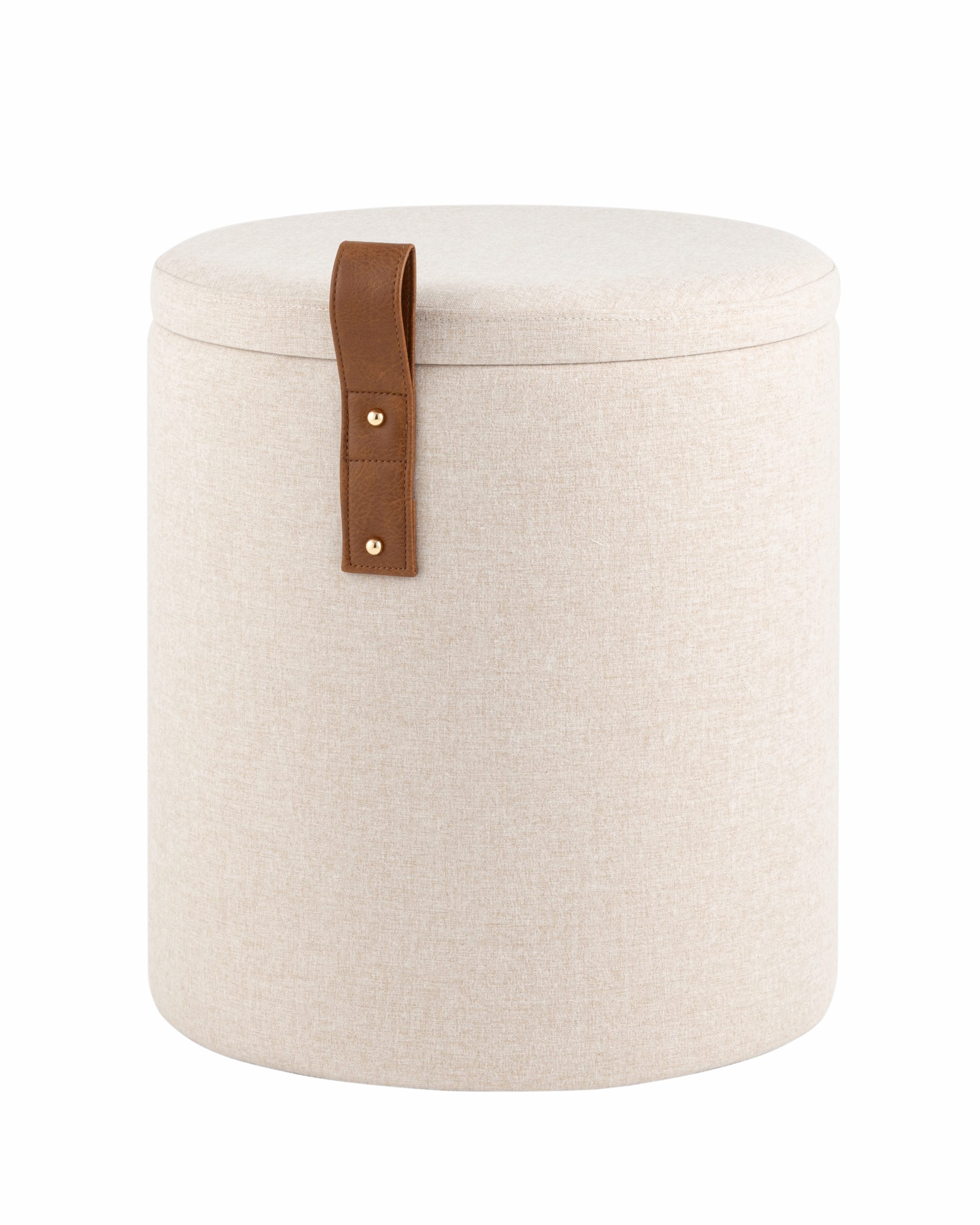 Пуф с ящиком Эркки рогожка S белый