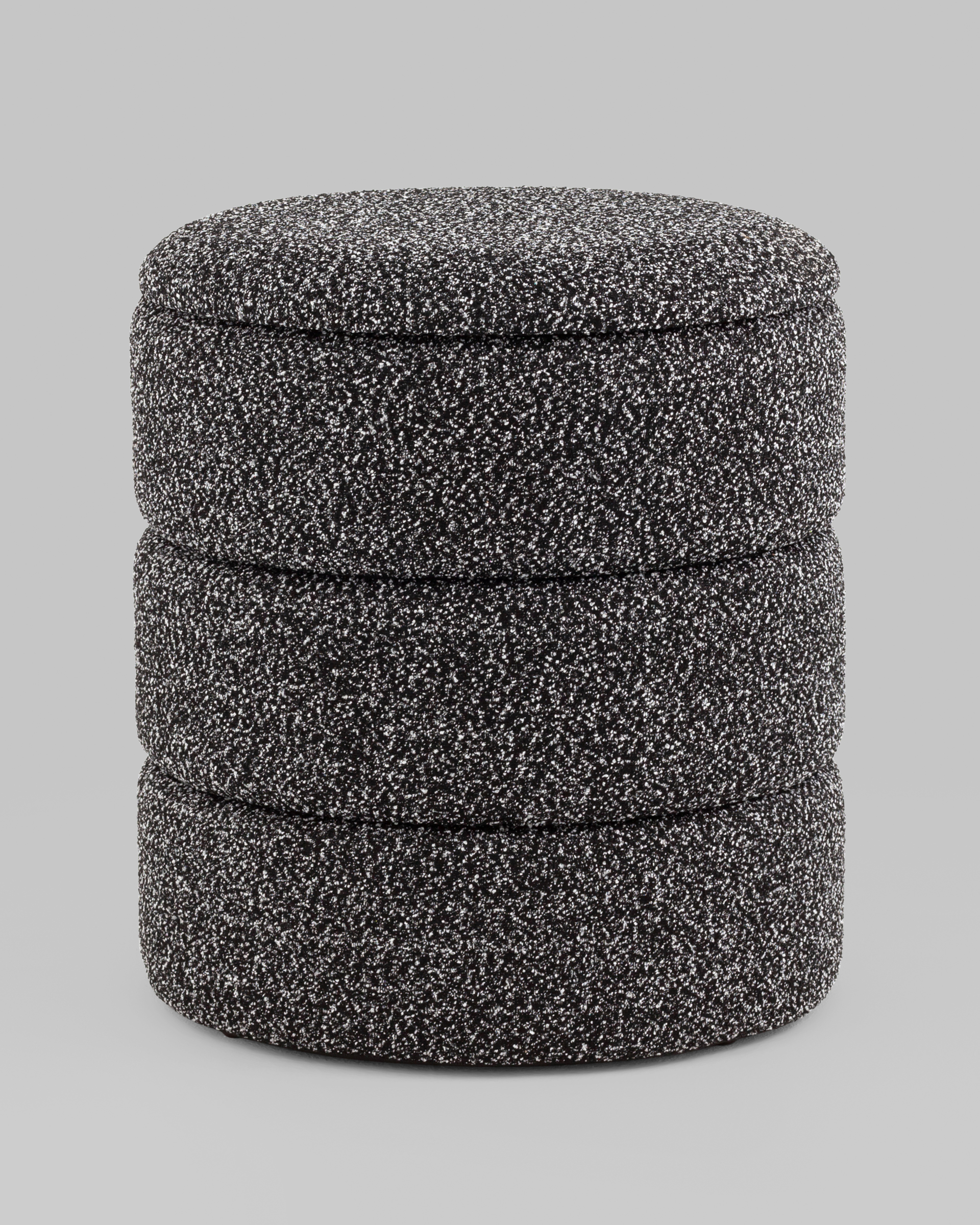 Пуф с ящиком Hive S букле черный меланж — изображение 2
