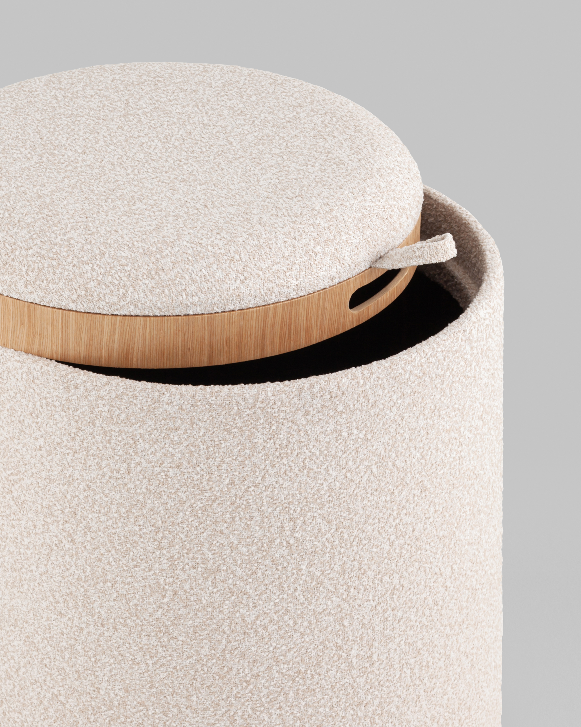 Пуф-столик с ящиком Хюгге S букле бежевый — изображение 6