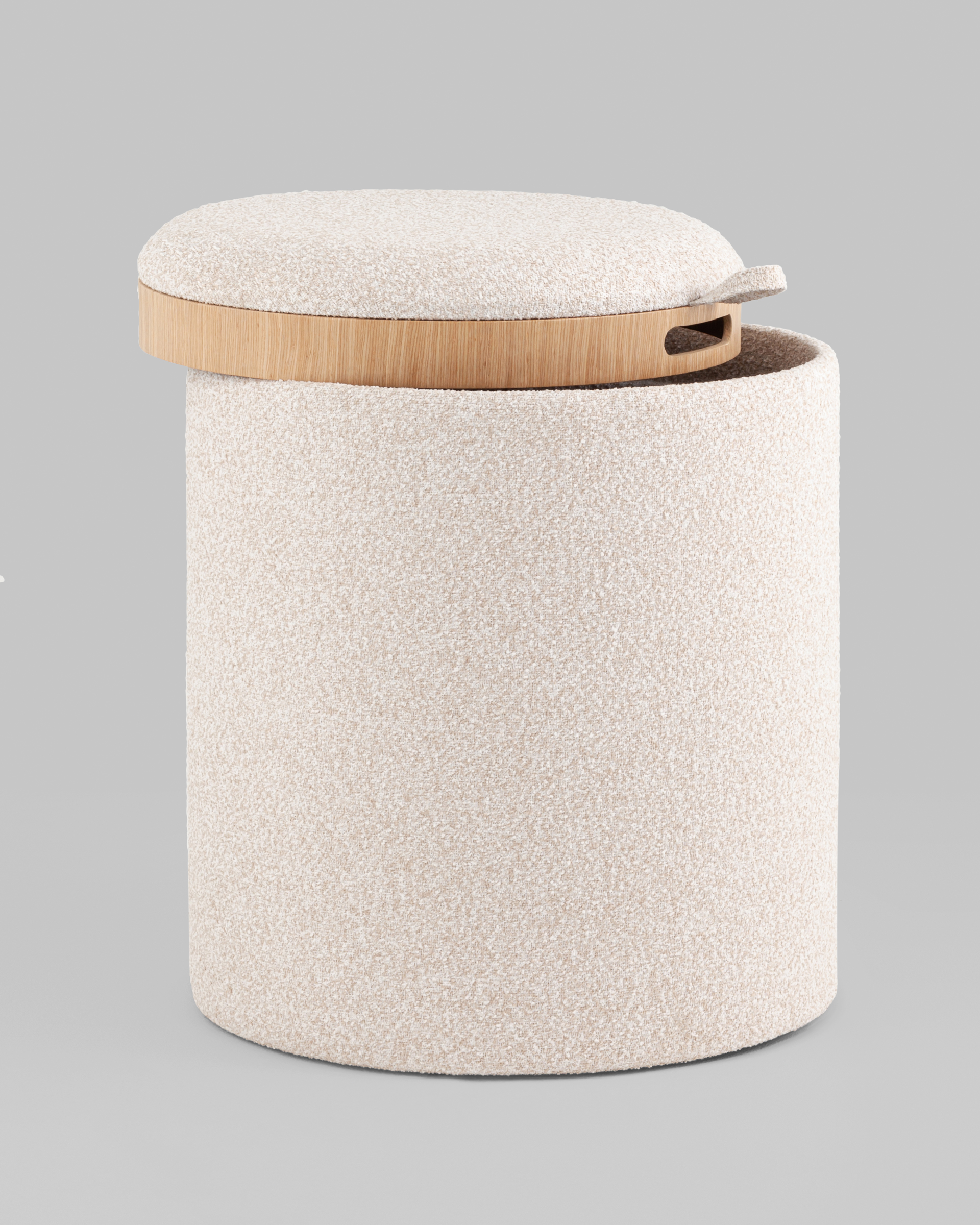Пуф-столик с ящиком Хюгге S букле бежевый — изображение 7