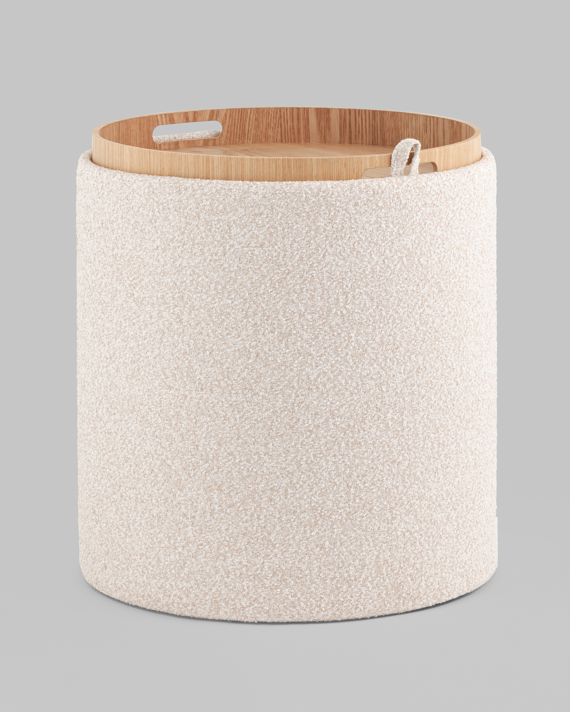 Пуф-столик с ящиком Хюгге S букле бежевый — изображение 8