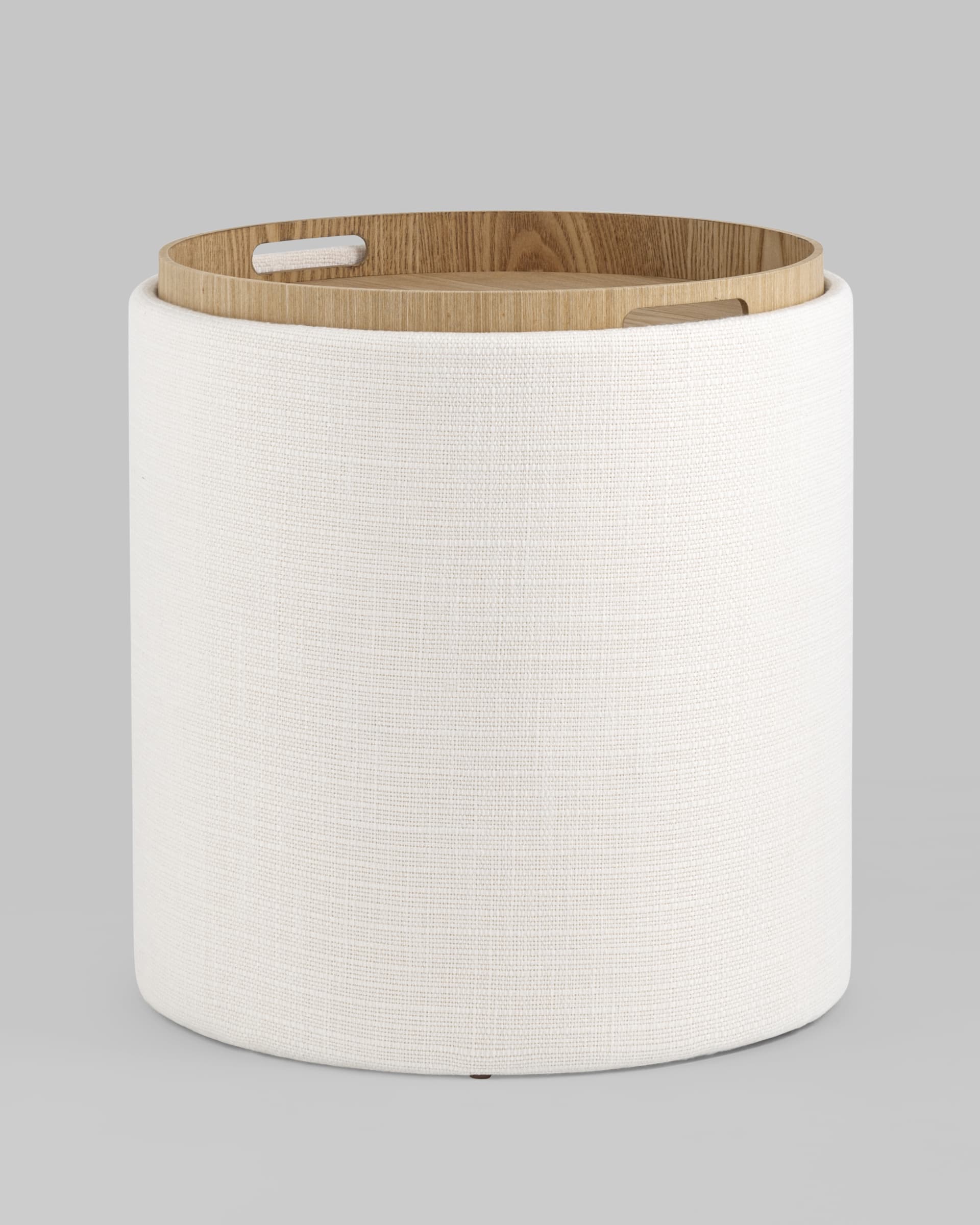 Пуф-столик с ящиком Хюгге S рогожка белый — изображение 6