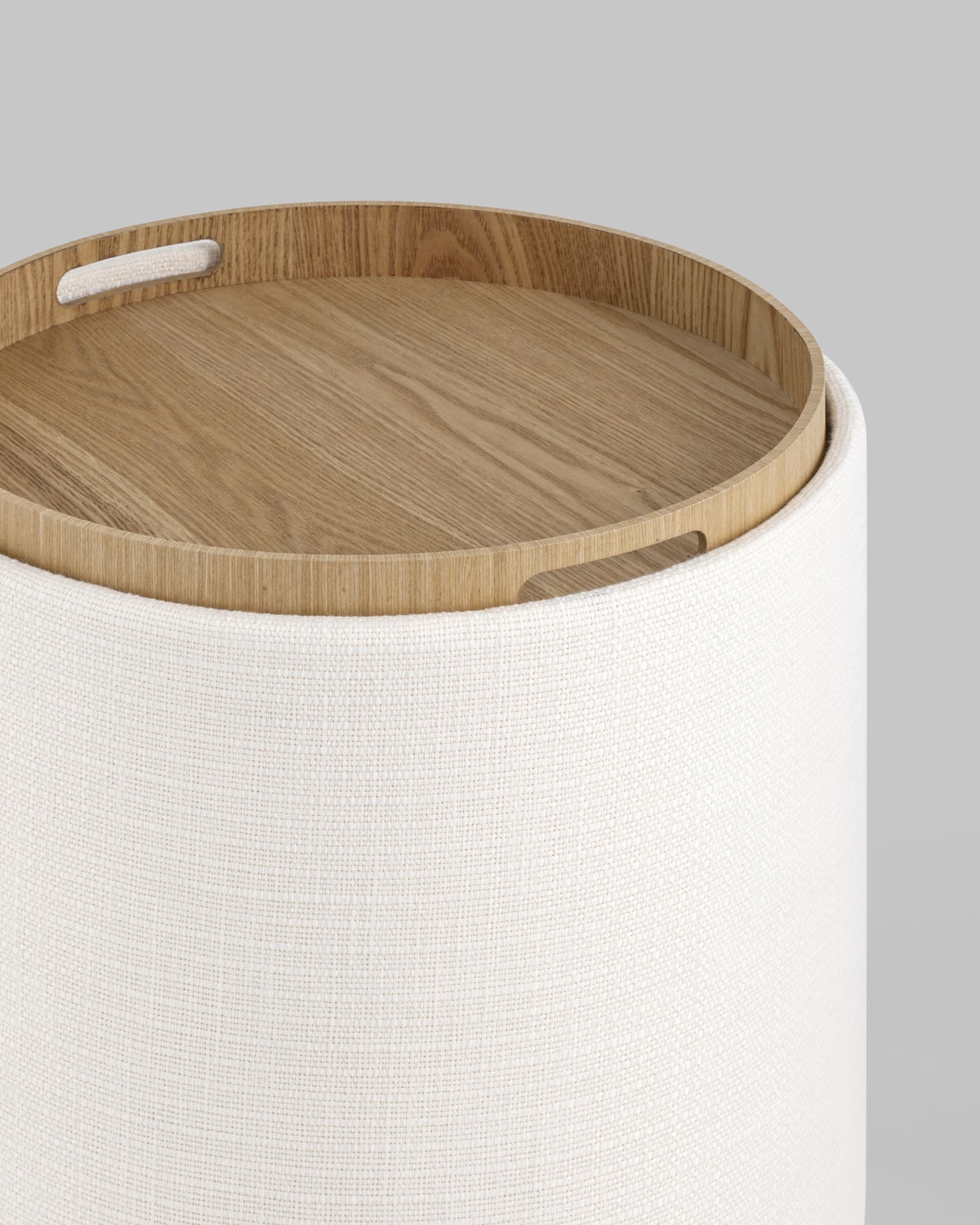 Пуф-столик с ящиком Хюгге S рогожка белый — изображение 7