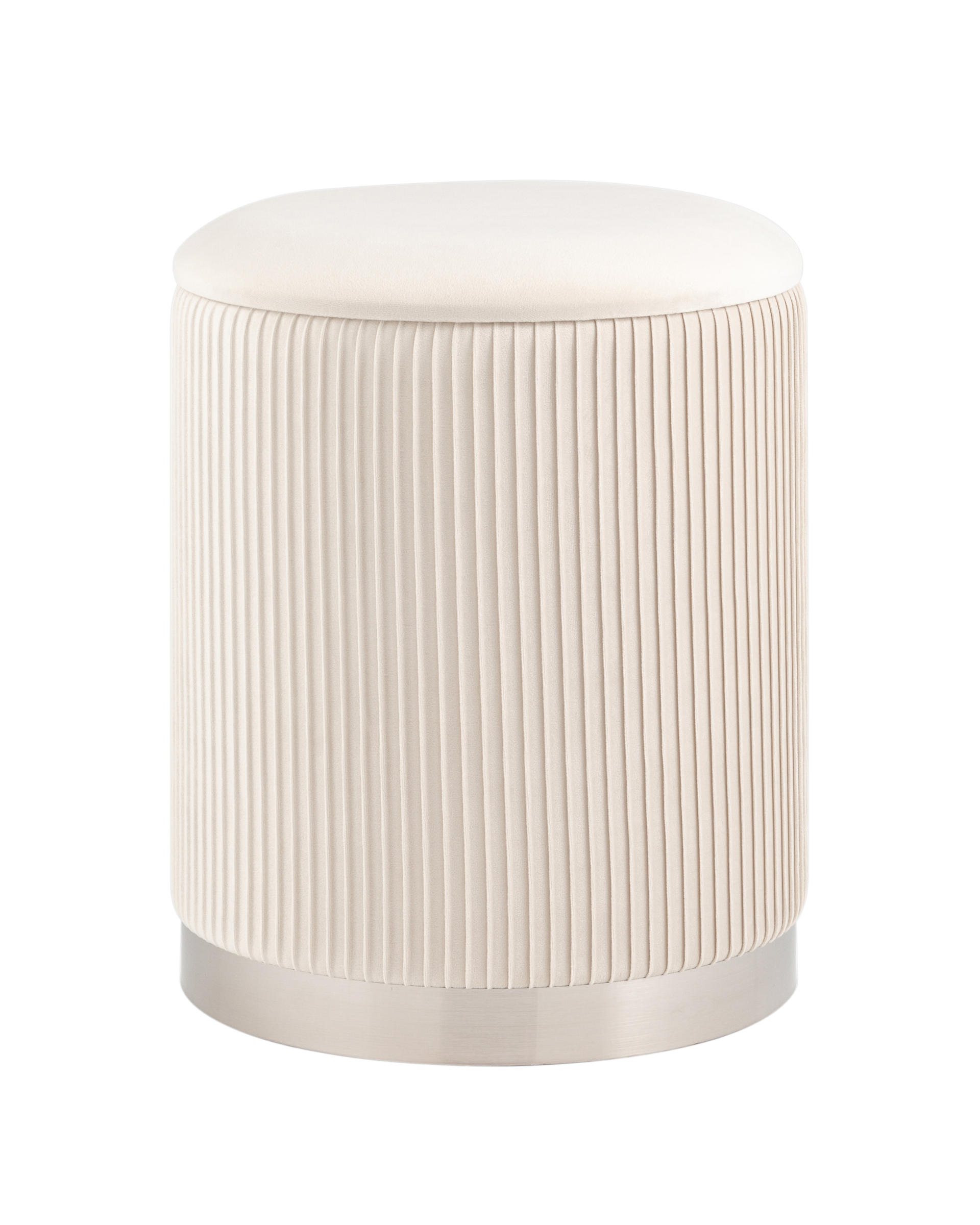 Пуф Шарлотта с ящиком серебро велюр бежевый