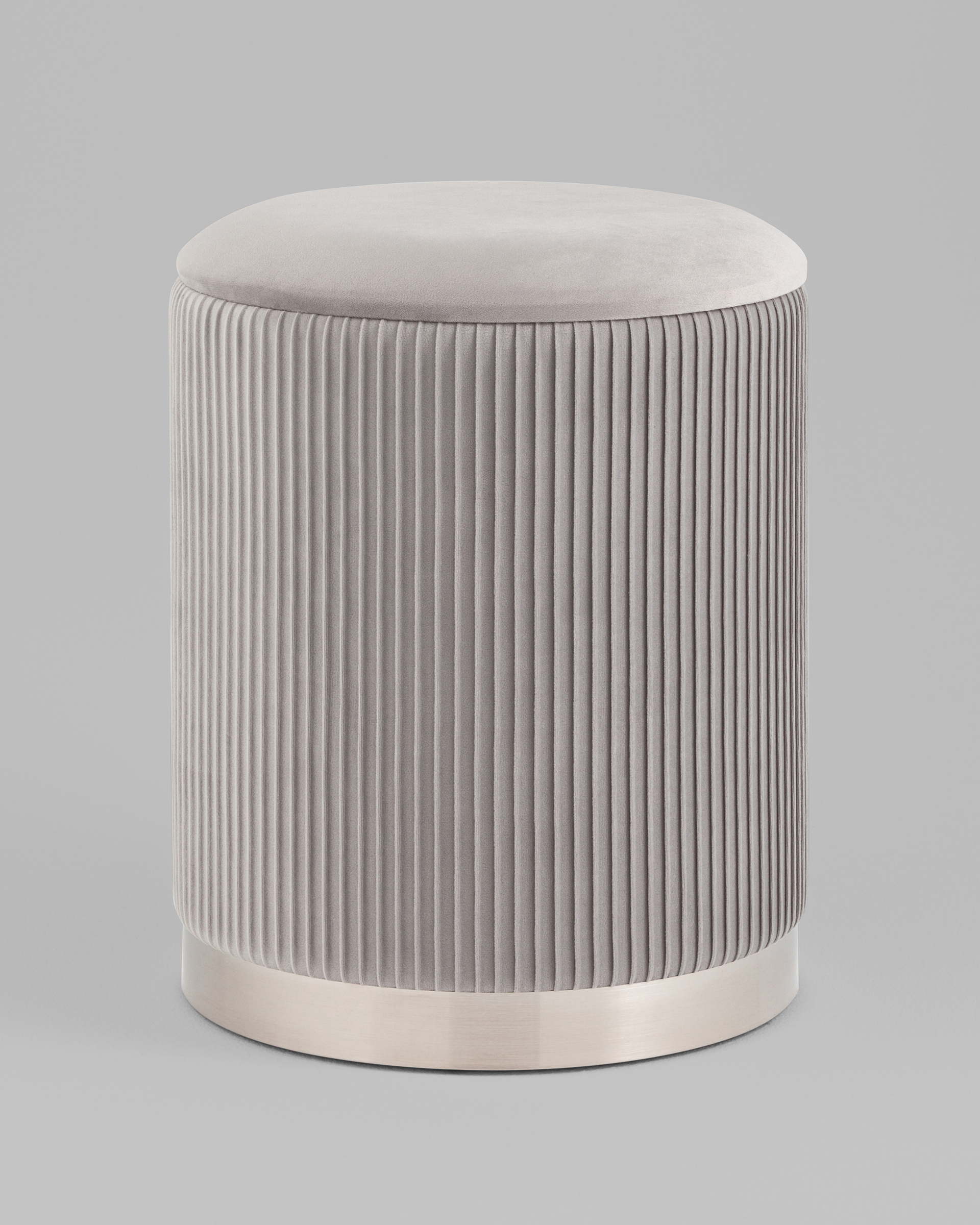 Пуф Шарлотта с ящиком серебро велюр серебристый