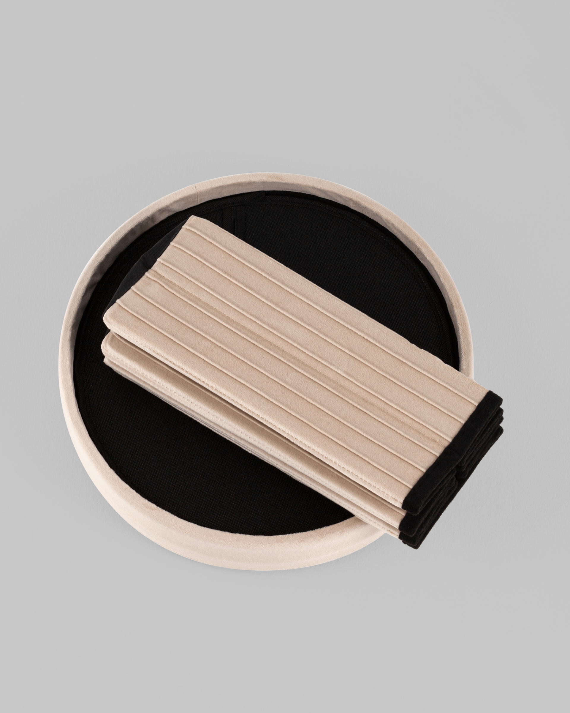 Пуф складной с ящиком Store Round бежевый — изображение 3