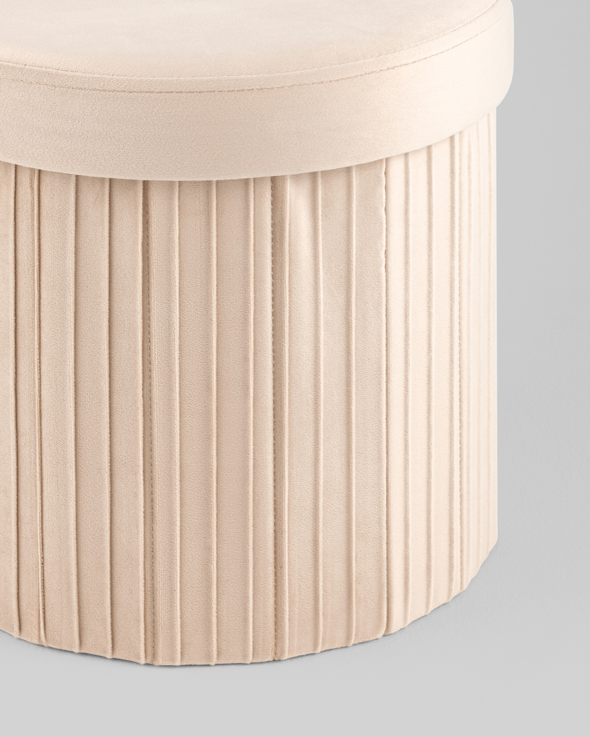 Пуф складной с ящиком Store Round бежевый — изображение 6