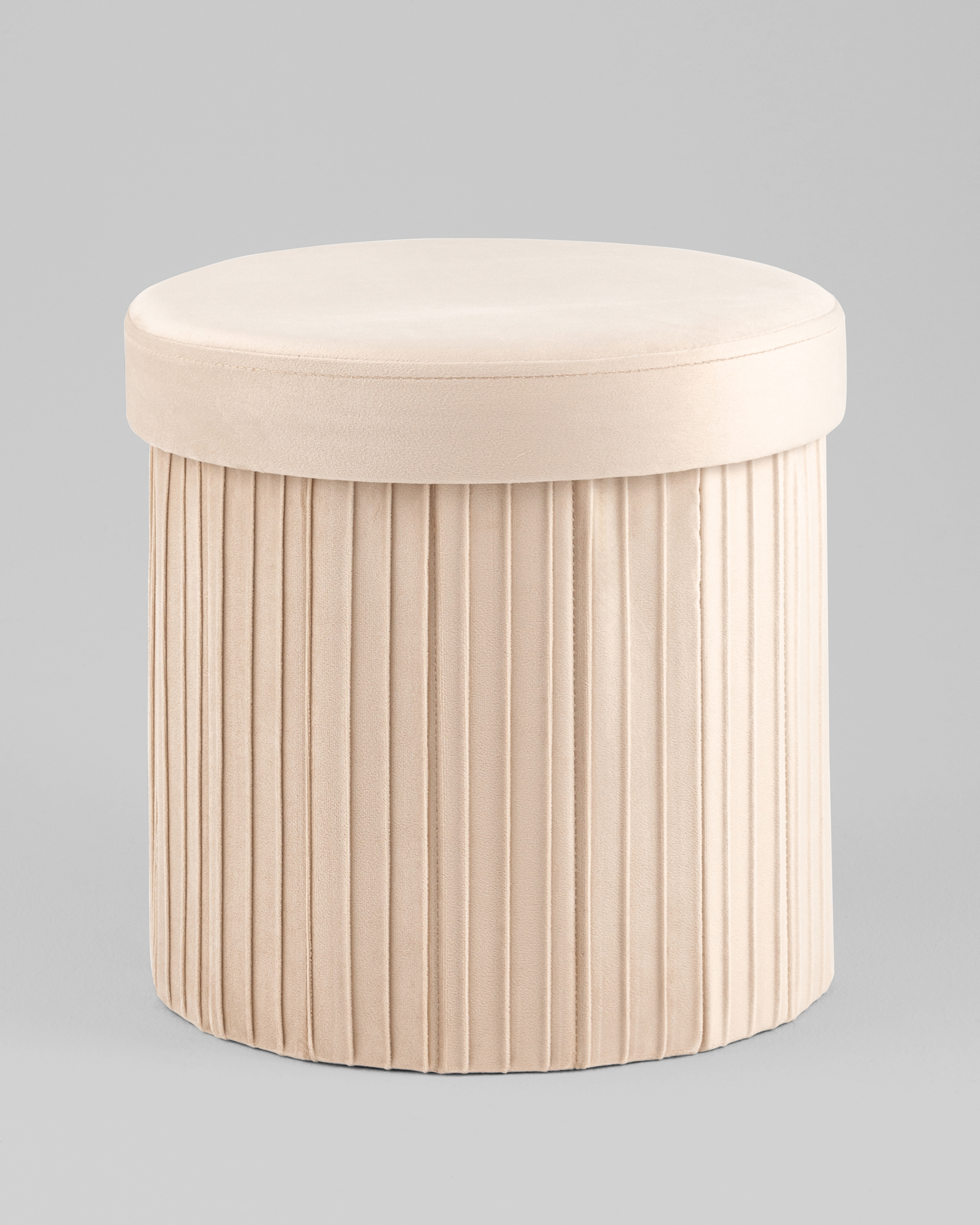 Пуф складной с ящиком Store Round бежевый — изображение 2