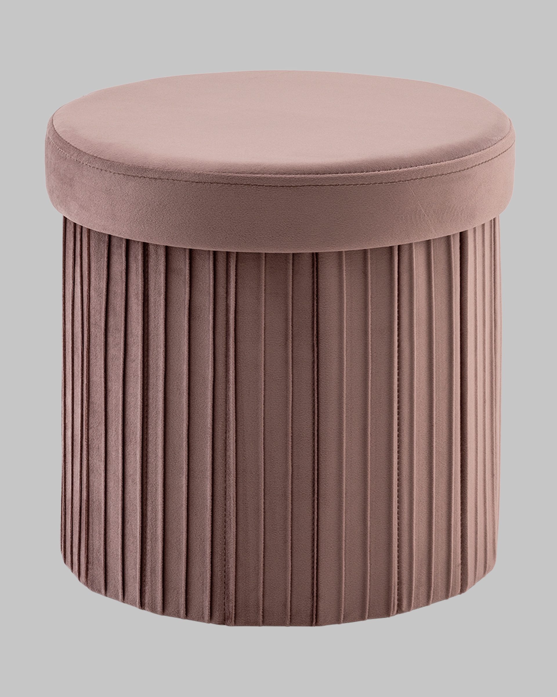 Пуф складной с ящиком Store Round пыльно-розовый — изображение 2