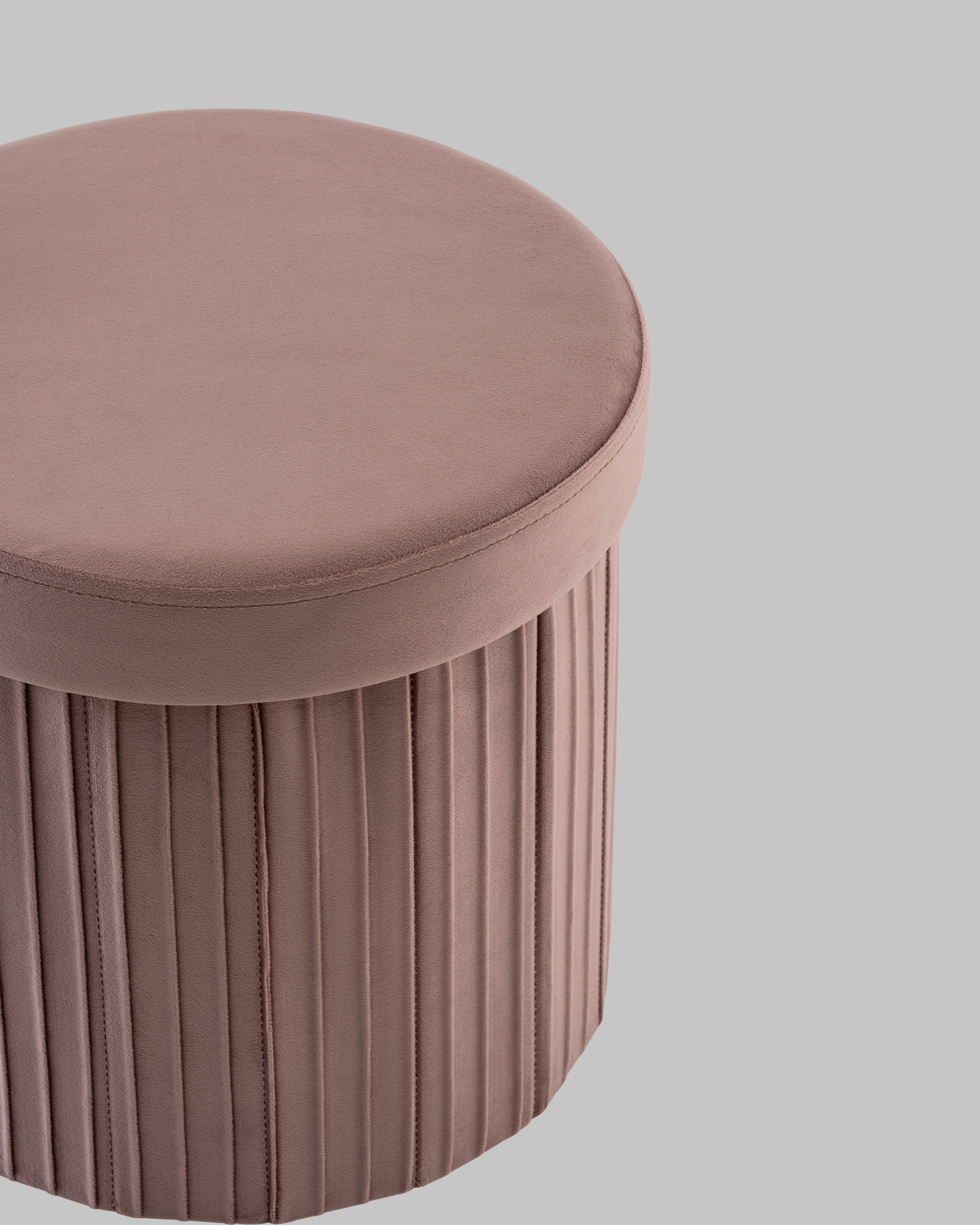 Пуф складной с ящиком Store Round пыльно-розовый — изображение 4