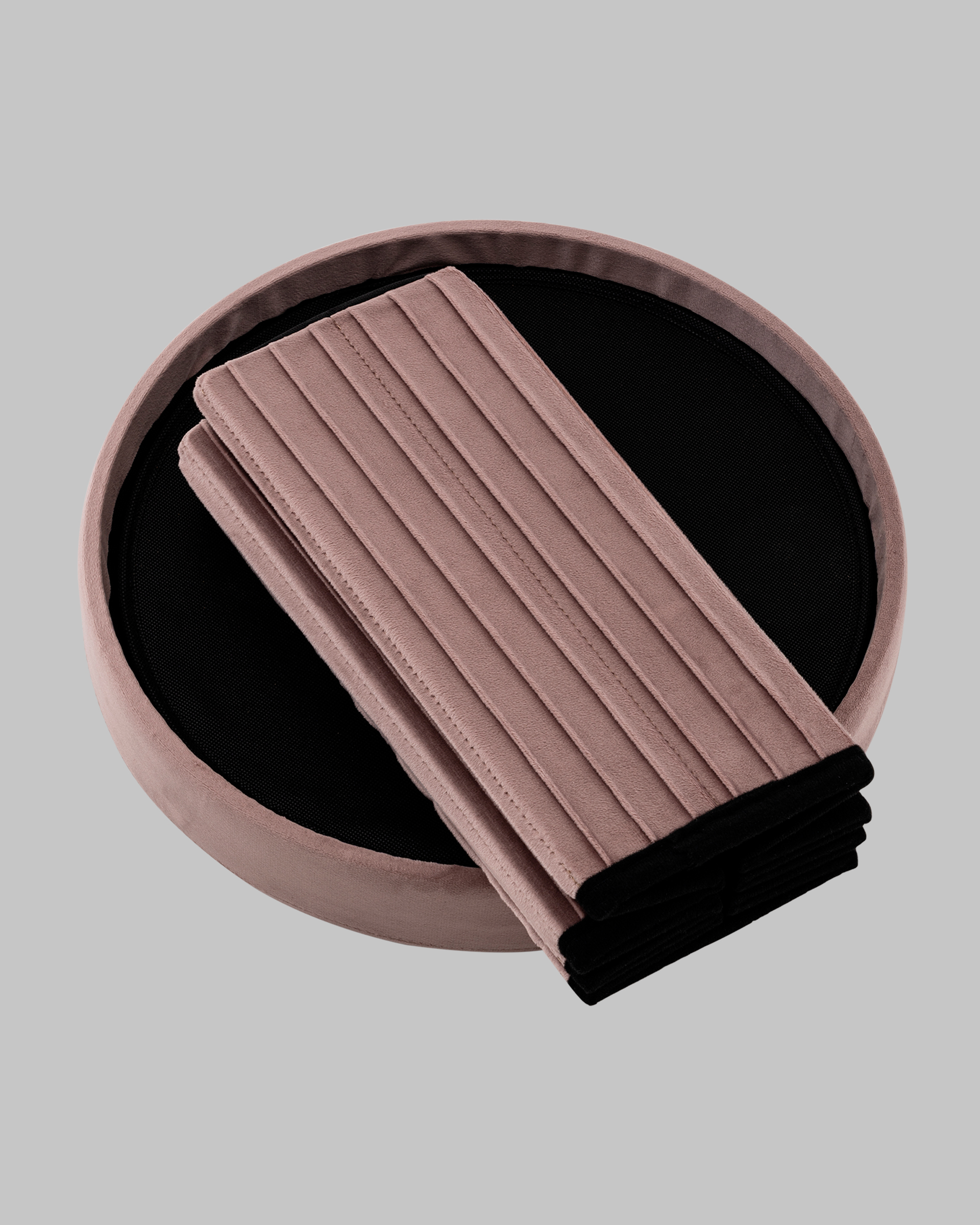 Пуф складной с ящиком Store Round пыльно-розовый — изображение 5