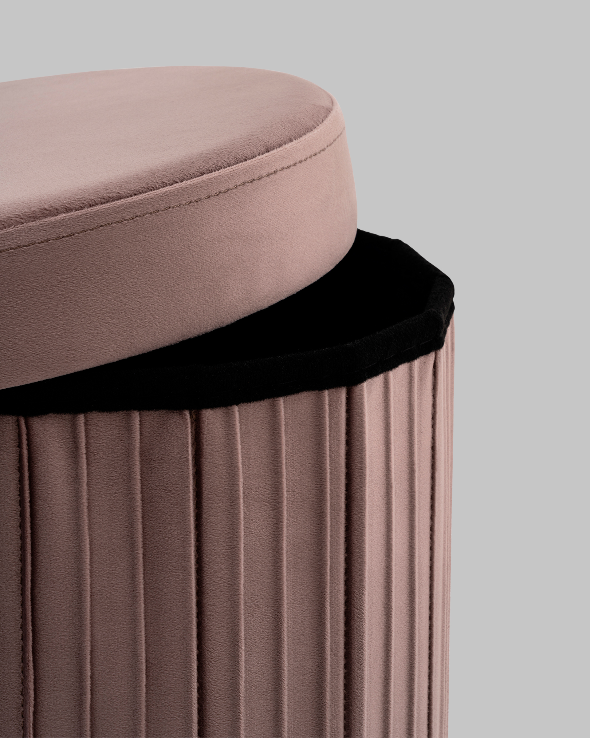 Пуф складной с ящиком Store Round пыльно-розовый — изображение 7