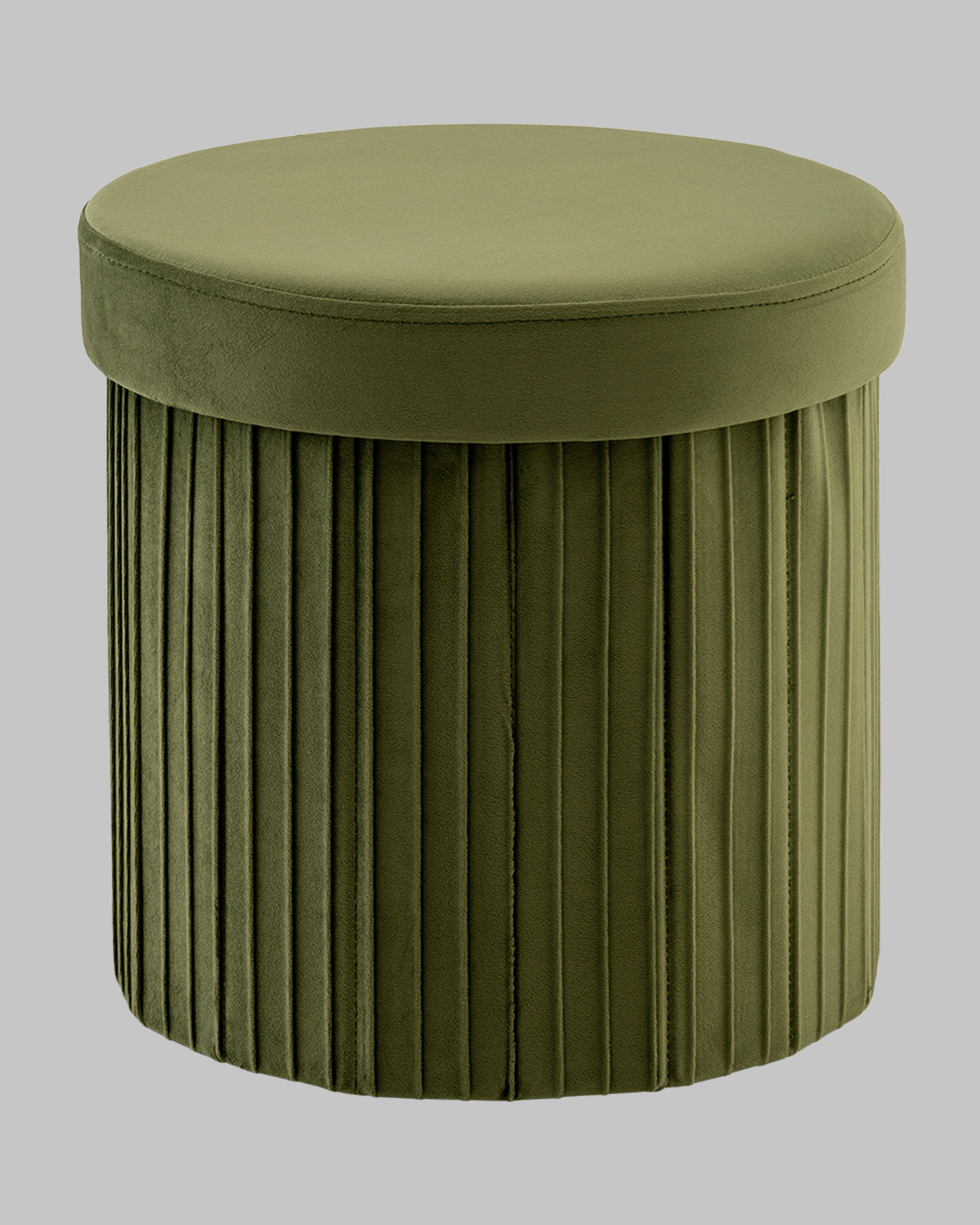Пуф складной с ящиком Store Round травяной — изображение 2