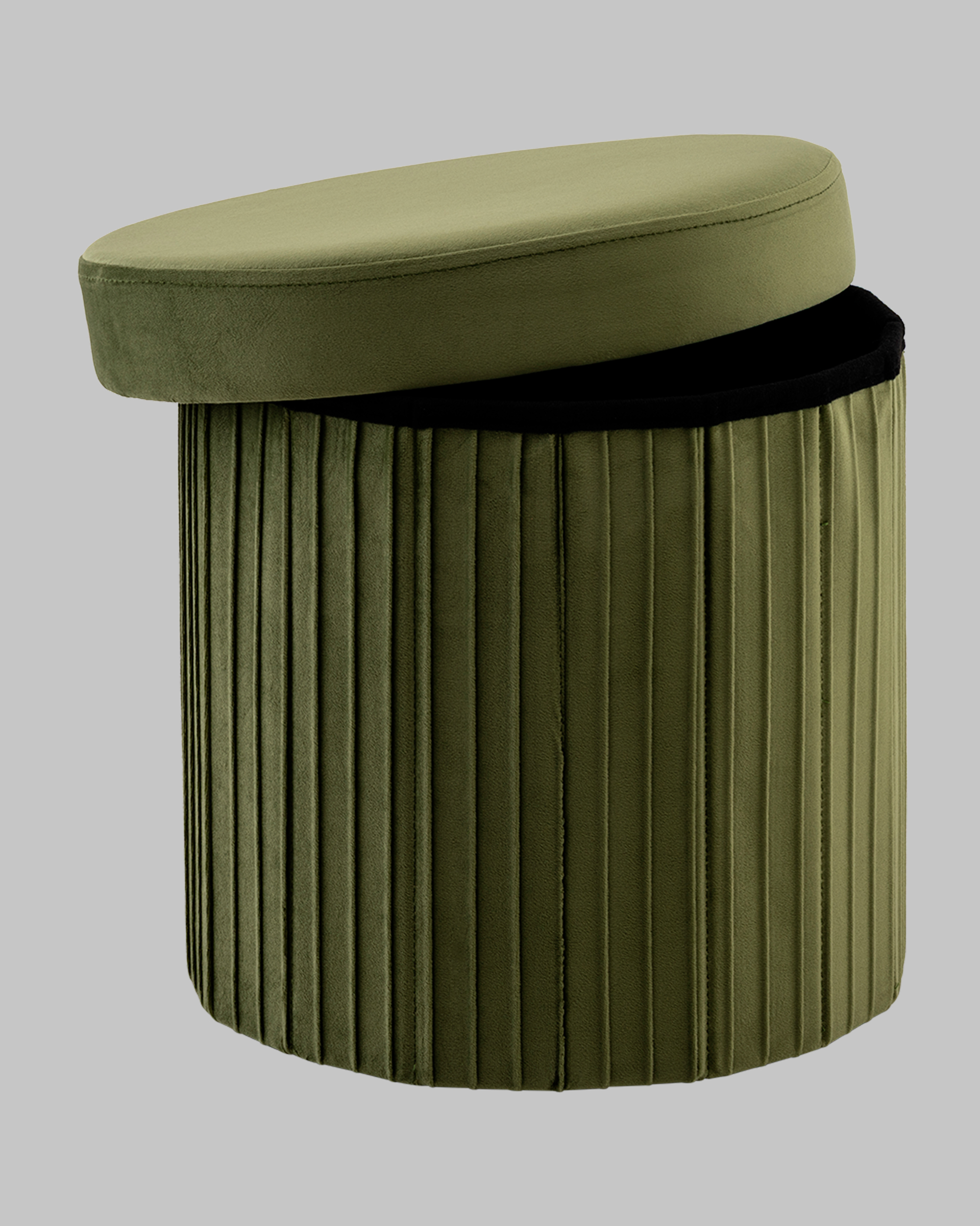 Пуф складной с ящиком Store Round травяной — изображение 3